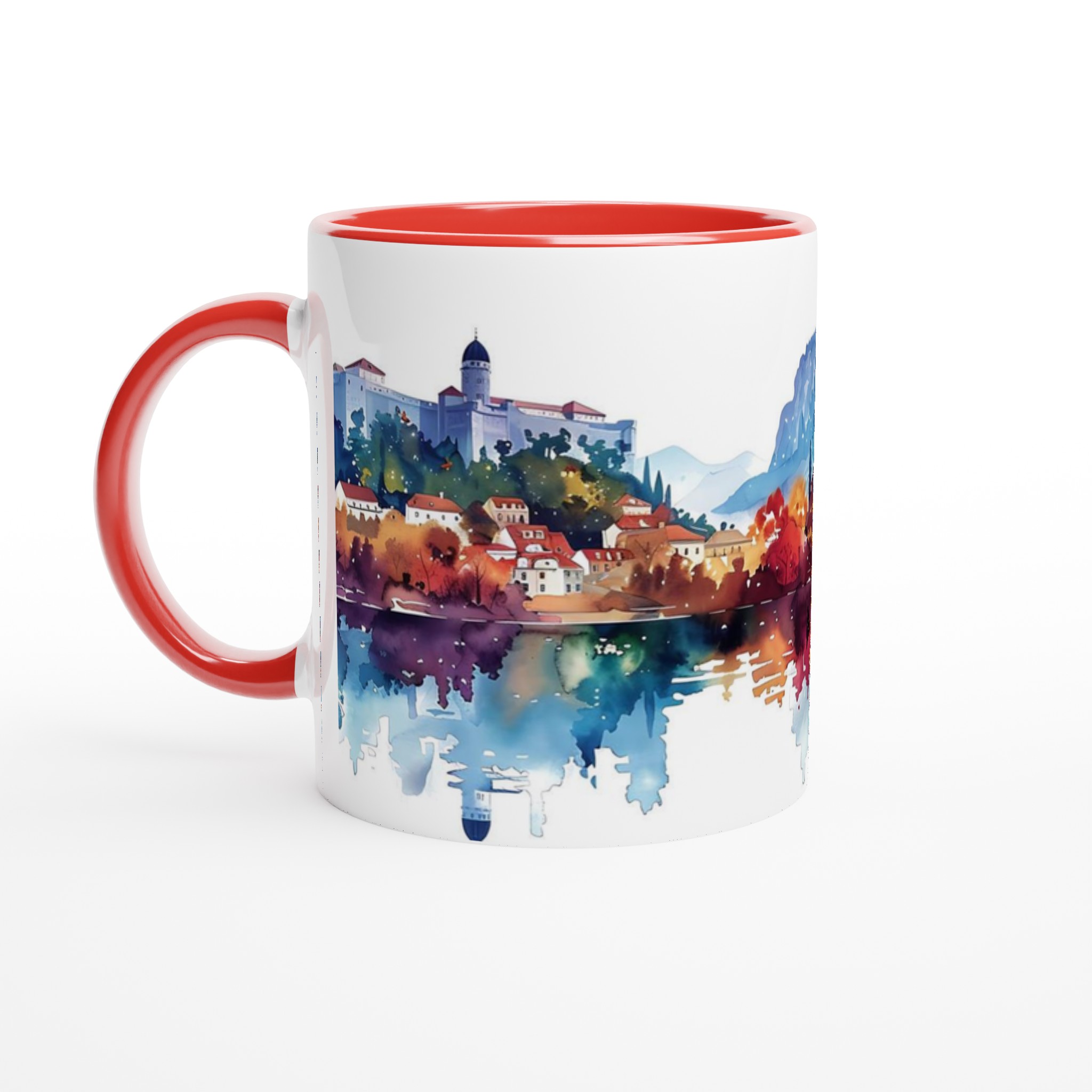 Aquarell Stadsvy Mugg – Konstnärligt Charmig Keramikmugg i ditt val av färg 2 ee46dd36-ac68-4875-8a69-01b85b1f5c40