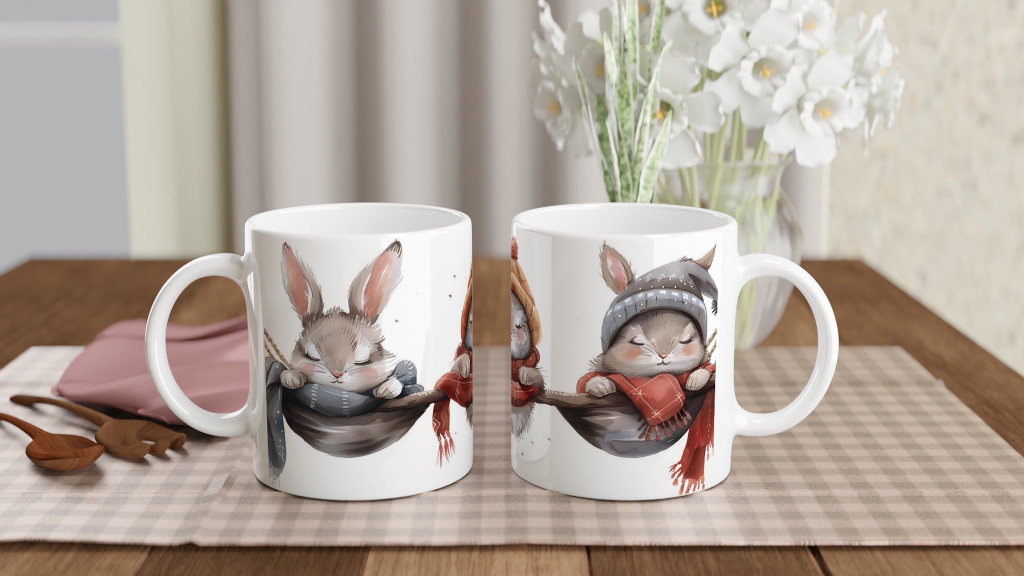 Mysiga kaninungar – 11oz Keramisk Mugg för Varje Fika – Välj bland 7 Livfulla Färger! 10 ee6cd26e-5b7d-4a44-bafe-2f24a5663950