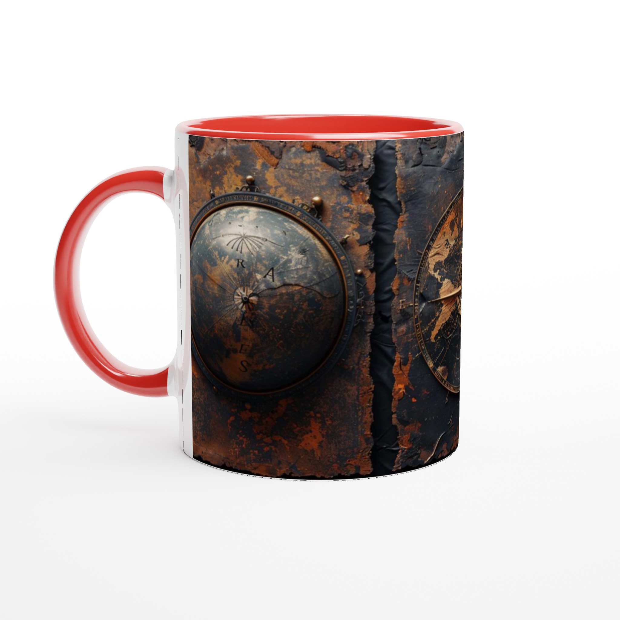 Vit 11oz keramisk mugg med vintage världskarta-design – välj bland sju klassiska färger 2 eeb959ac-eac2-4d52-97da-5e7426050379