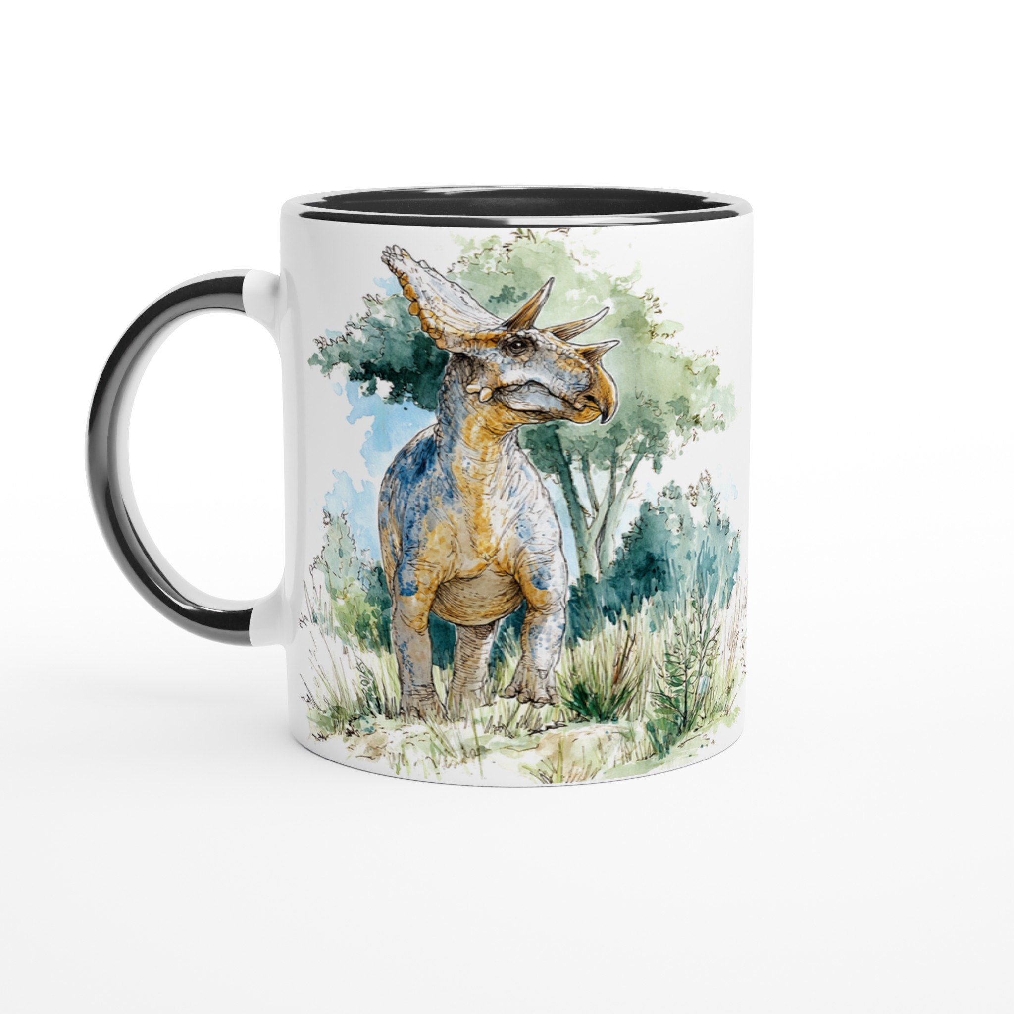 Triceratops Akvarellmugg – Handritad Dinosauriekonst för Kaffeälskare, Välj Färg! 7 eeda5e4e-2091-4bfa-bbc8-b09e172bc795