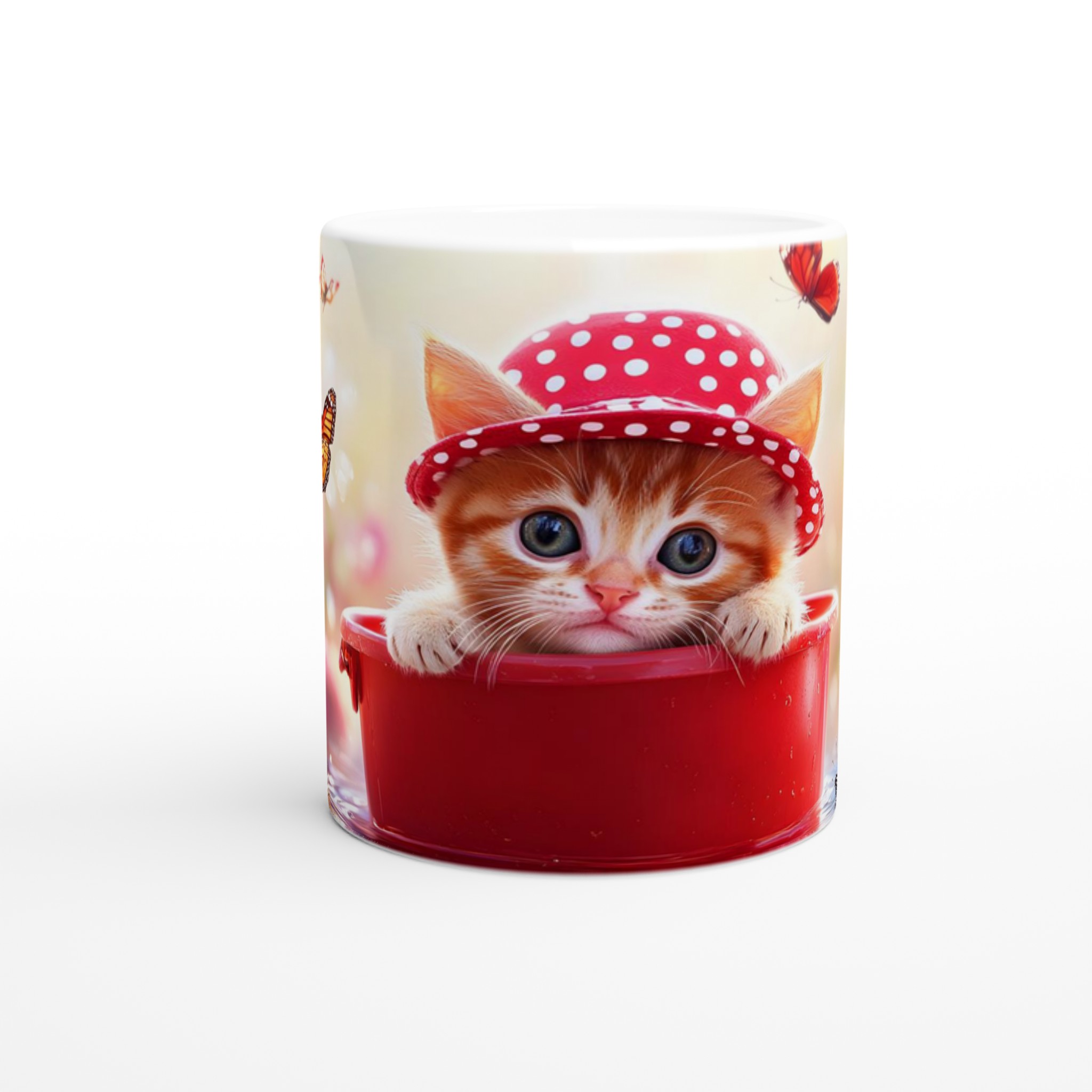 Söt kattunge i hatt – personlig 11oz keramikmugg i ditt val av färg 8 ef1bb984-b947-43db-b921-0cb7b9965973