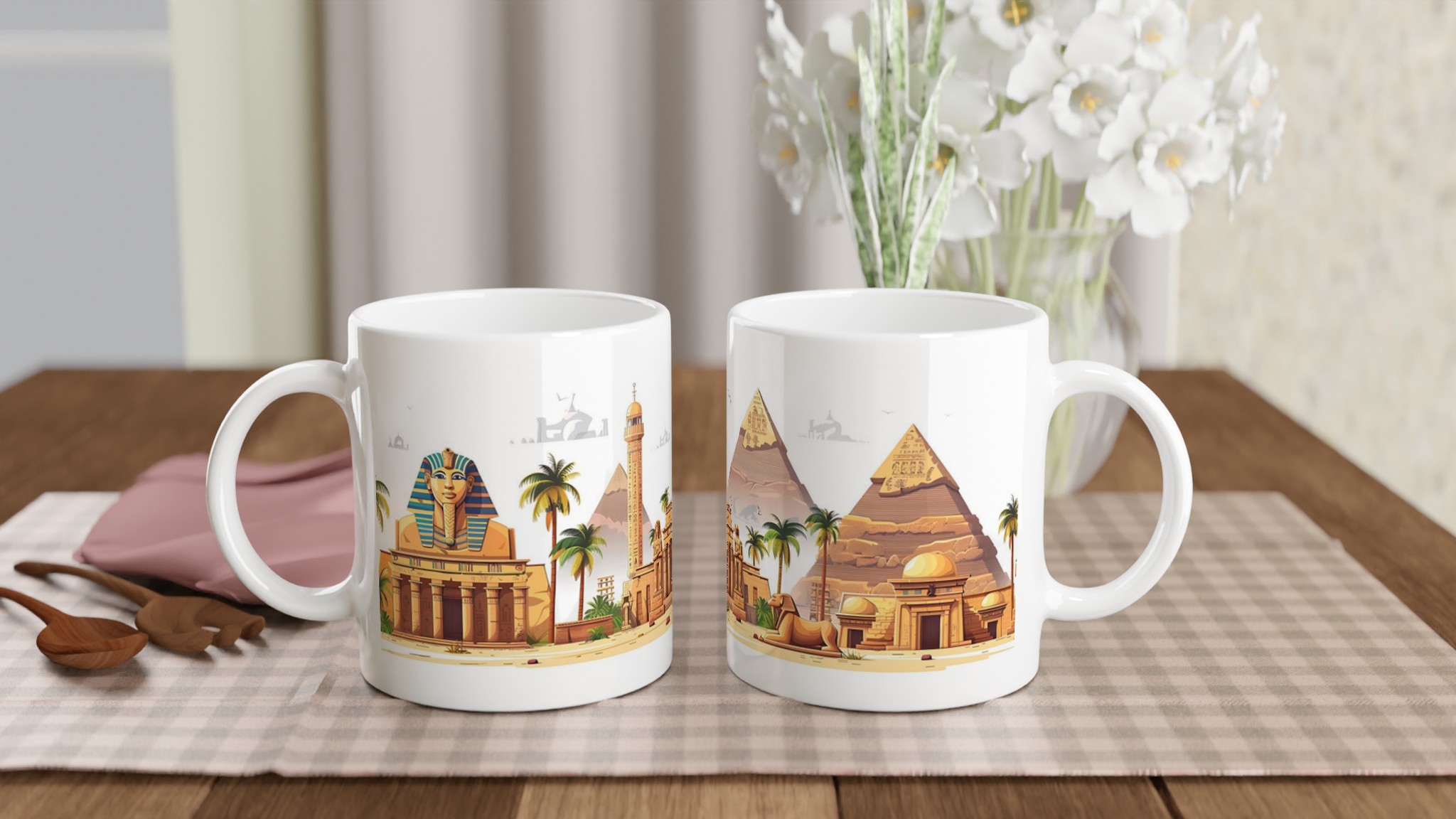 Egyptisk Horizon Mugg: Pyramider, Faraoner & Palmer – Välj din Färg! 10 ef61df3e-9f80-4dd9-b712-a059e18a48b5