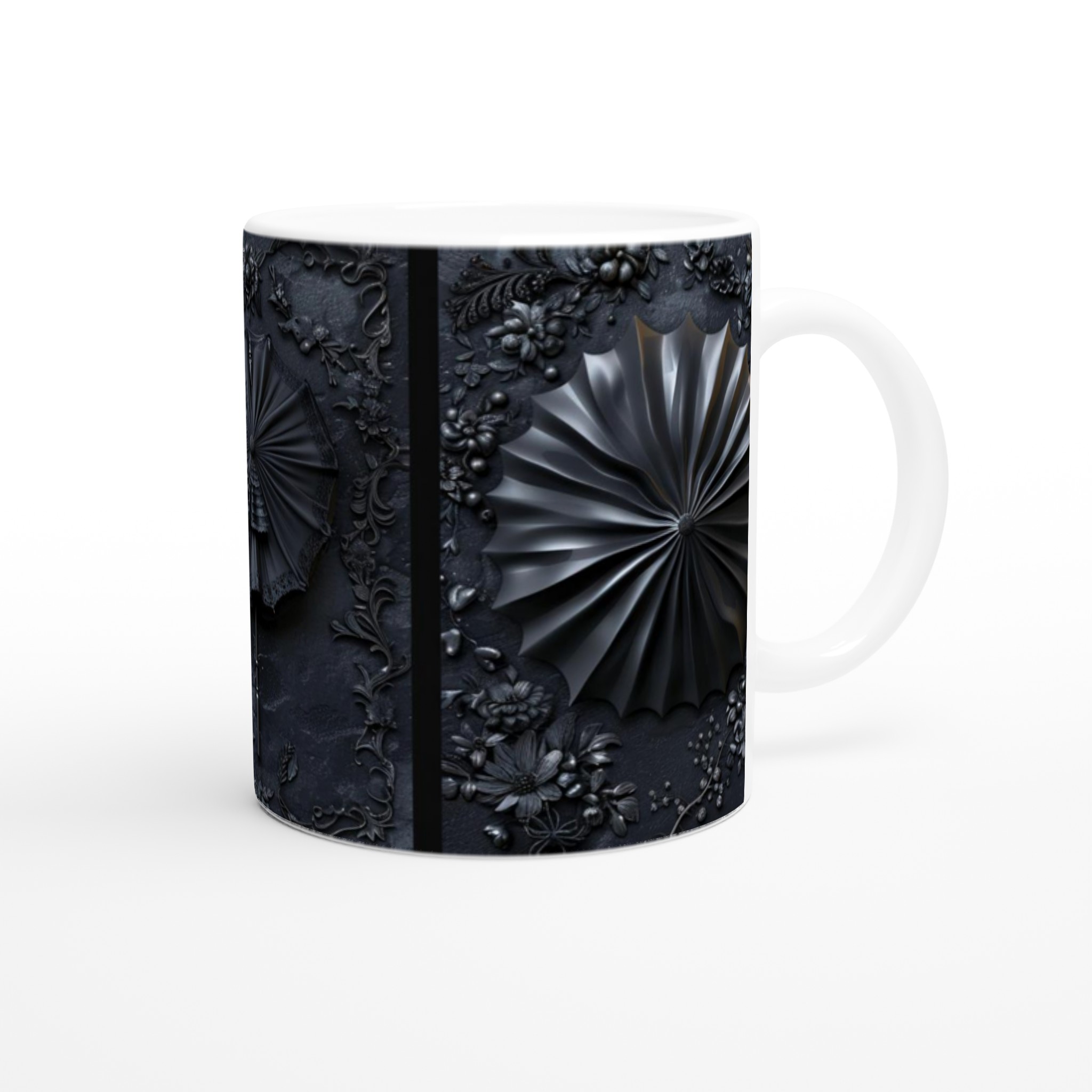 Gotisk Mörk Blommig Mugg – 11 oz Keramikmugg i ditt val av sju djärva färger 9 efae5ff6-7e94-4c36-98ad-acde33a64c44
