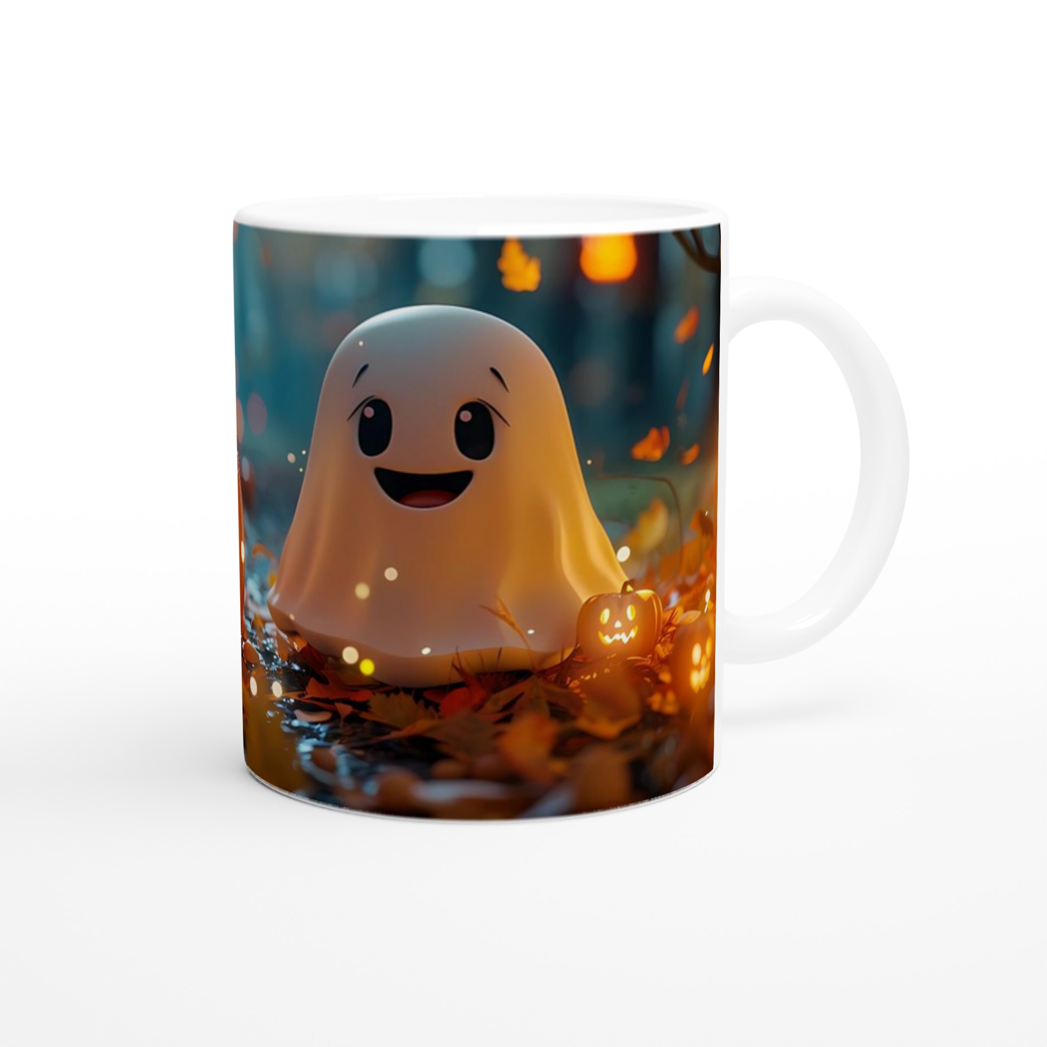 Mysig Halloween Mugg – Söta Spöken & Lysande Pumpor | 11oz Keramikmugg i Valfri Färg 9 efb010e7-95e9-406a-bde3-14df261b13b4