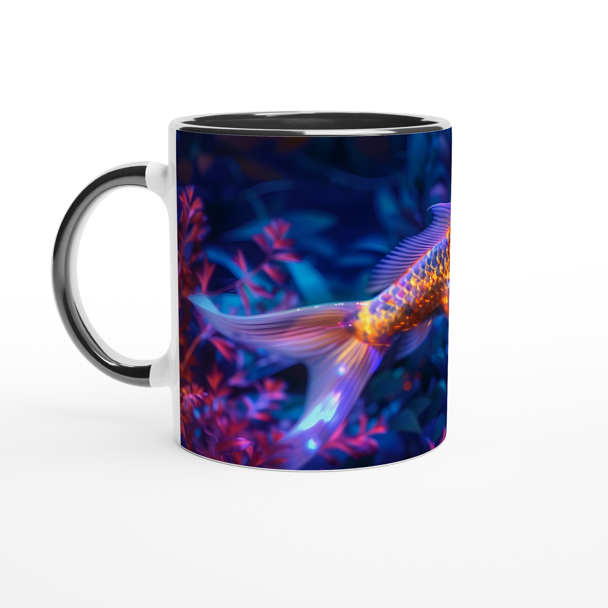 Neon Koi Fisken Mugg – 11 oz Keramikmugg i Hypnotiska Färger, Perfekt för Konstälskare & Färgstarka Tryck! 7 f0001926-e44b-45e9-9d8e-2bf1b613f87c