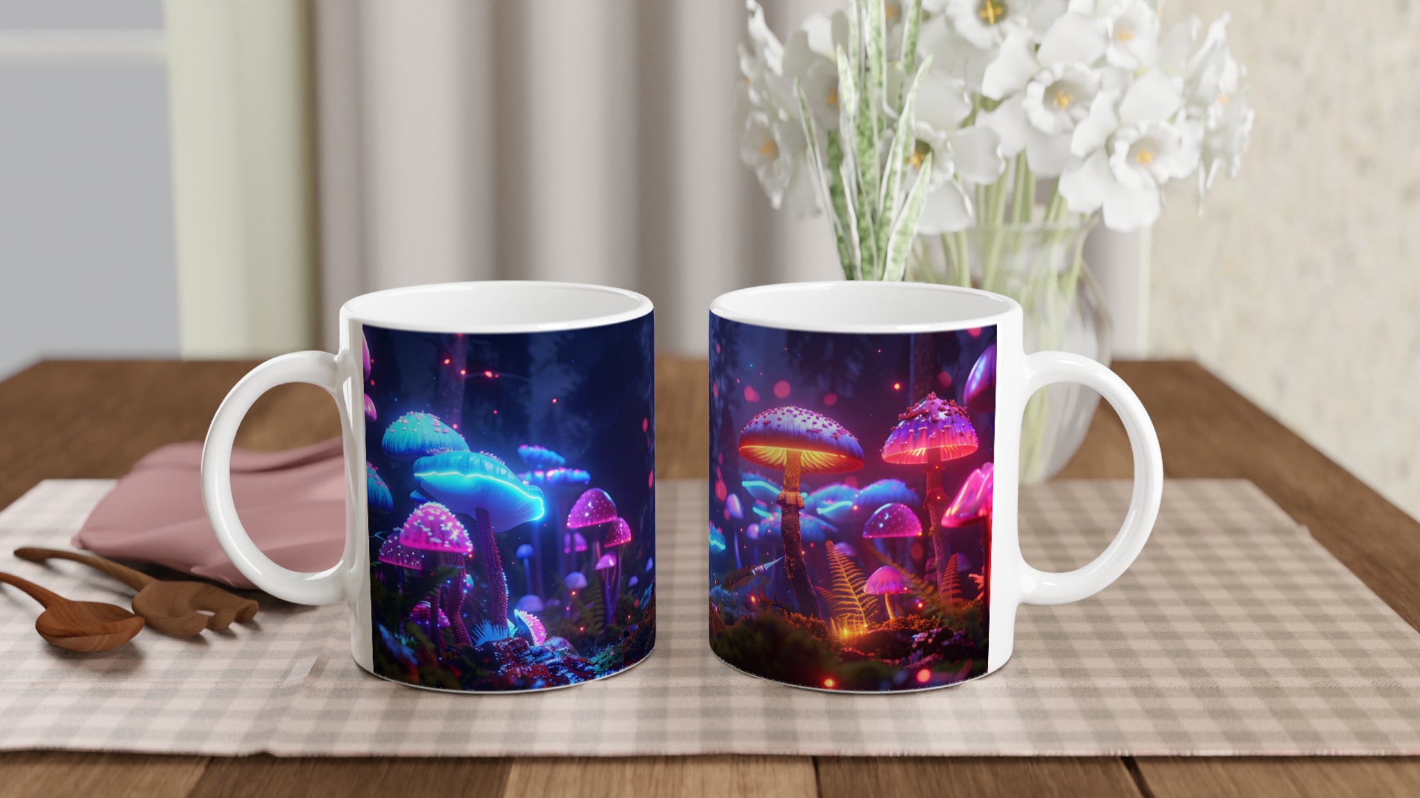 Neon Magisk Skog Mugg – Lysande Svampar & Drömska Färger – 11oz Premium Keramikmugg 10 f05708db-b292-424f-9c36-7124c60fe2b8