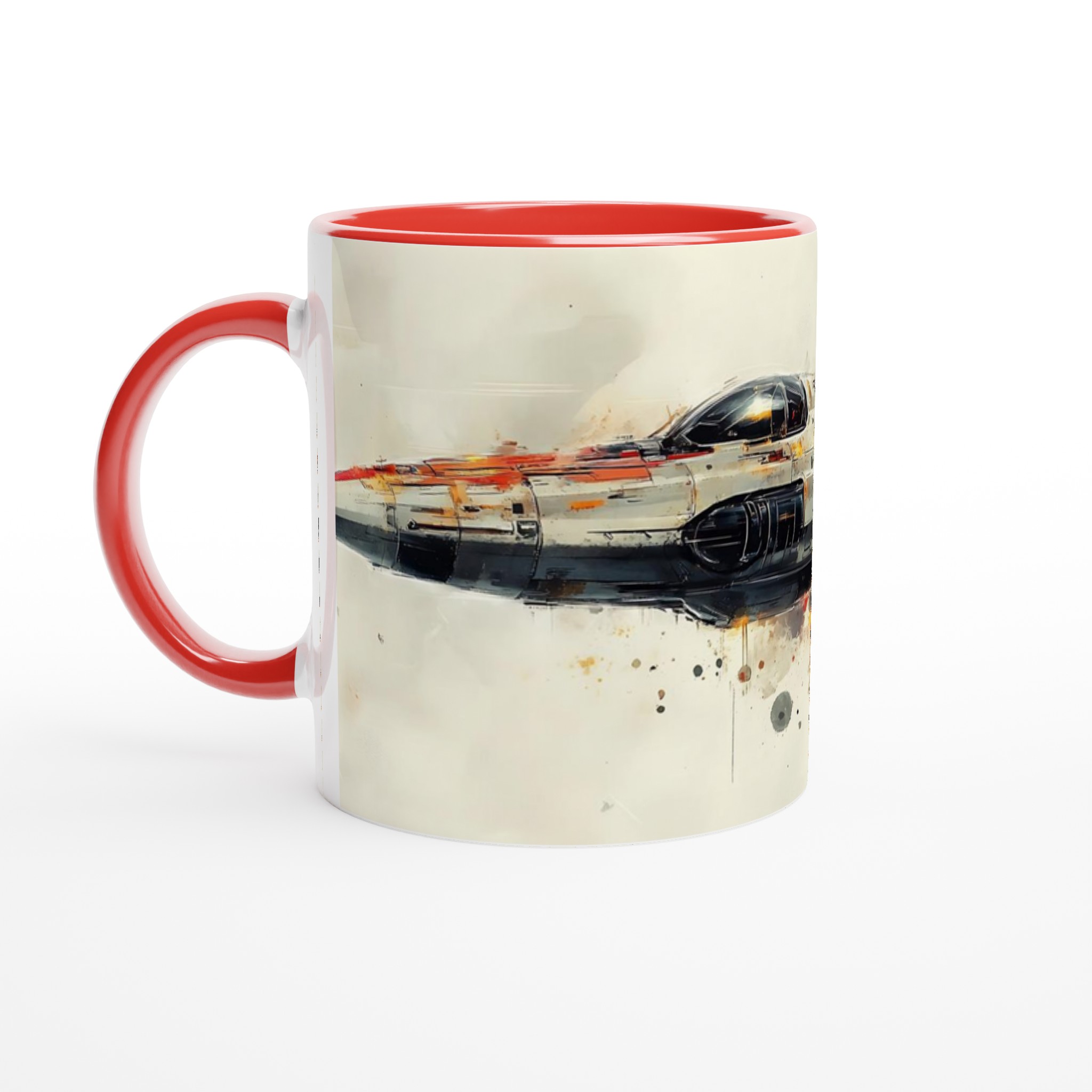 Abstrakt Sci-Fi Rymdskepp Mugg – Konstnärlig Akvarell Design, 11oz Keramisk Mugg i Valfri Färg 5 f08d52f3-9802-43ff-b701-2eb92a8a46e1