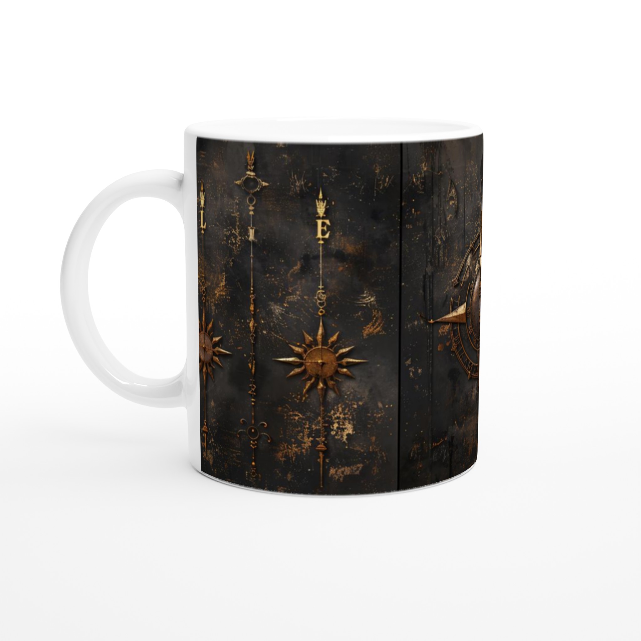 Mystisk Gyllene Kompass Mugg – 11oz Keramisk Kaffemugg i ditt val av 7 eleganta färger 1 f0a0fb38-63be-455d-a1d1-defa7c6c21ac