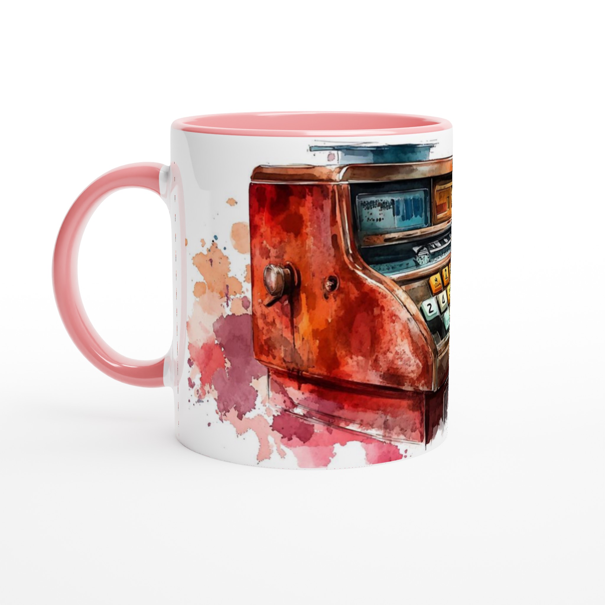 Retro Kassaapparat Keramisk Mugg – Nostalgisk Akvarellstil i 7 Färger 4 f0b398d6-f081-446e-9ced-2907072e704f