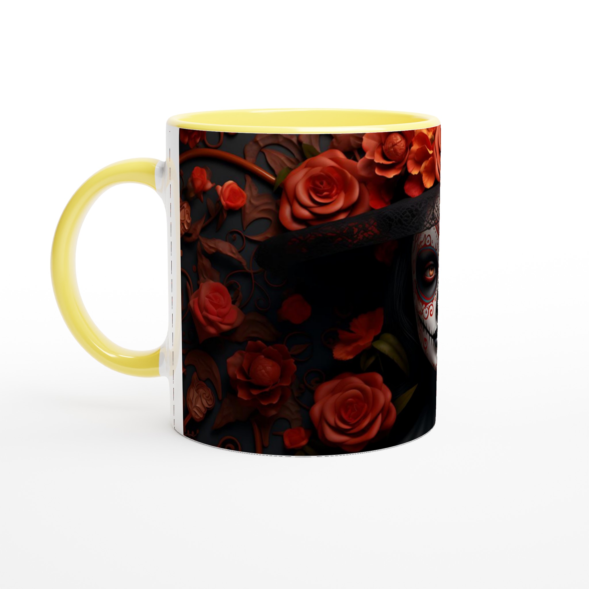 Catrina Day of the Dead 11oz Keramikmugg – Elegant Design för Kaffe & Te i Sju Färgval 5 f0f63ef6-f7ed-4a77-9962-30b0c53d1a37