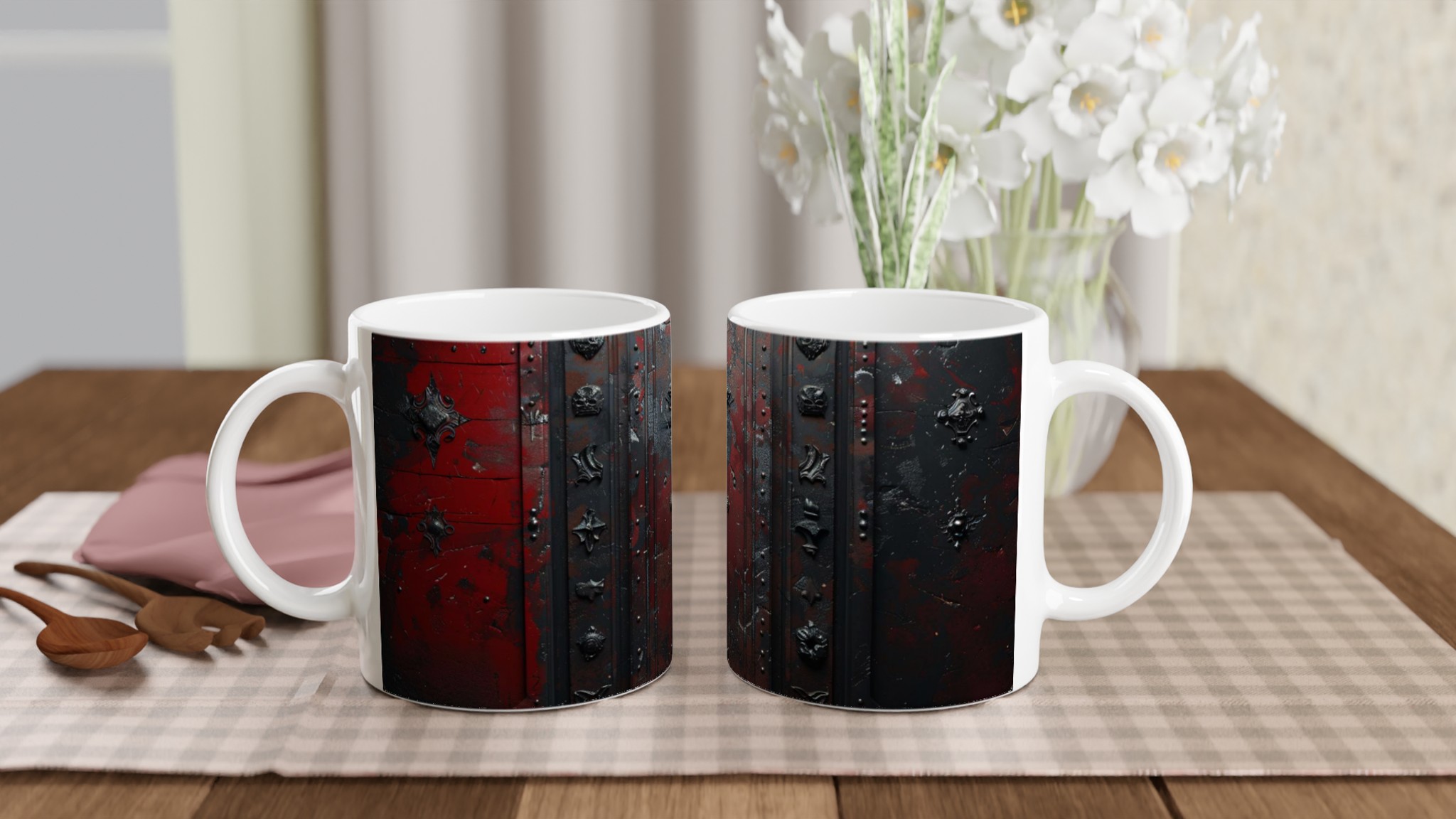 Gotisk Schackmönster Keramikmugg – Rustik & Mystisk 11oz Kaffemugg i Ditt Val av Färg 10 f151962d-dca8-490c-901b-7ef1984f0266