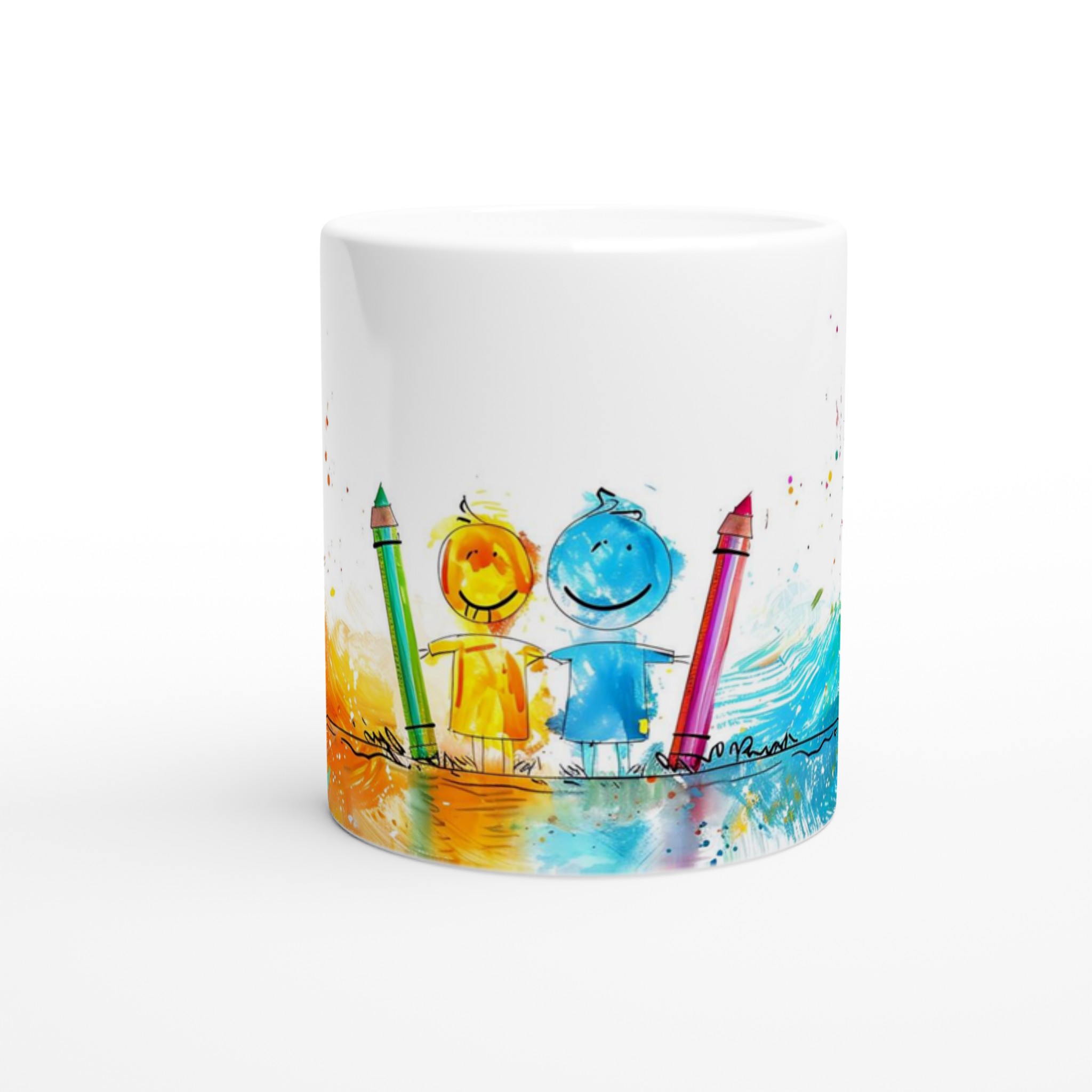 Kreativ Glädje: 11oz Keramisk Mugg med Lekfull Konst & Färgstarka Splashar – Välj Din Favoritfärg! 8 f1527cd9-6d93-4813-8b68-628f19631905