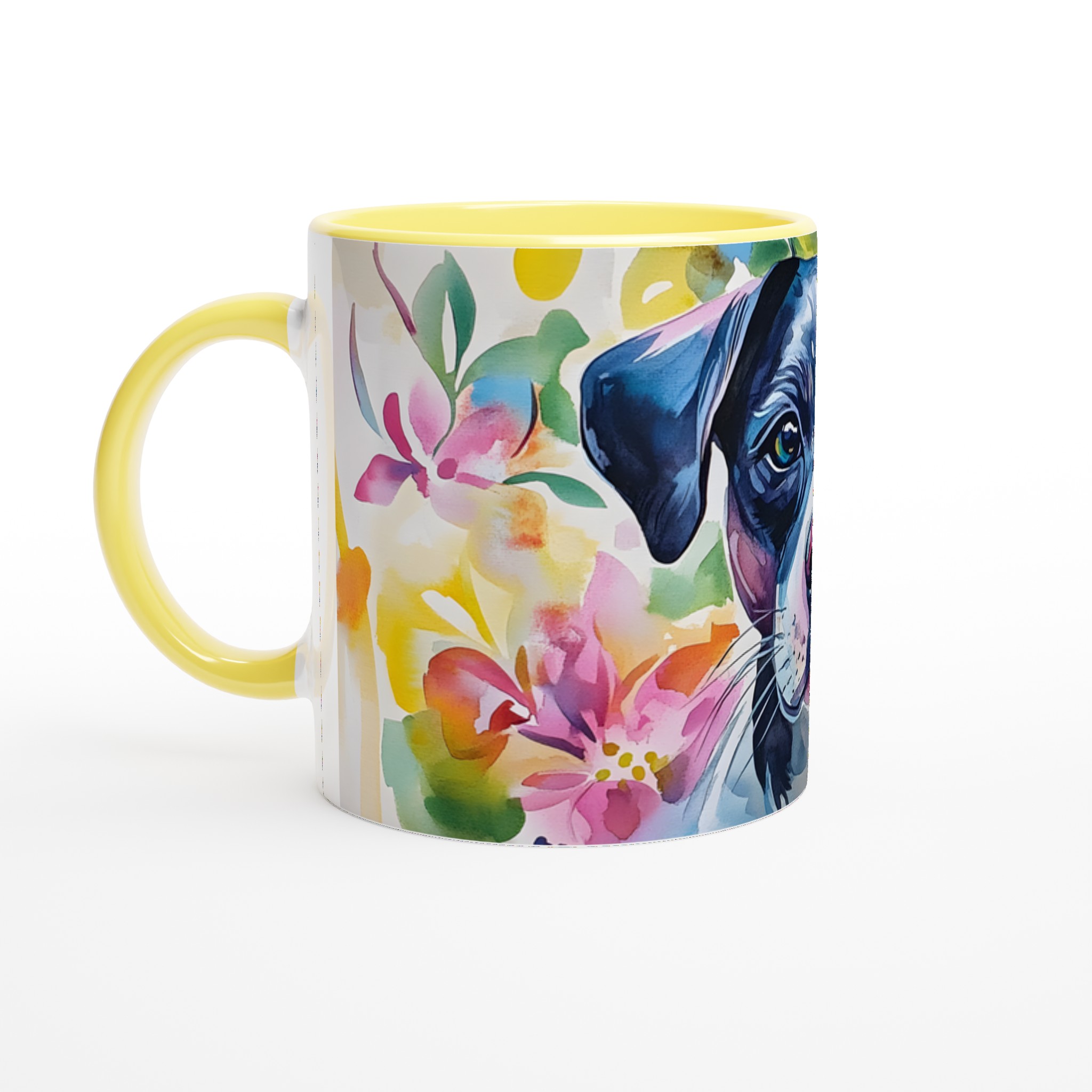 Färgglad Akvarell Hund Mugg - Vit 11oz Keramisk Mugg för Djurälskare 3 f18ed102-86fd-4c02-8ab2-0231de103817
