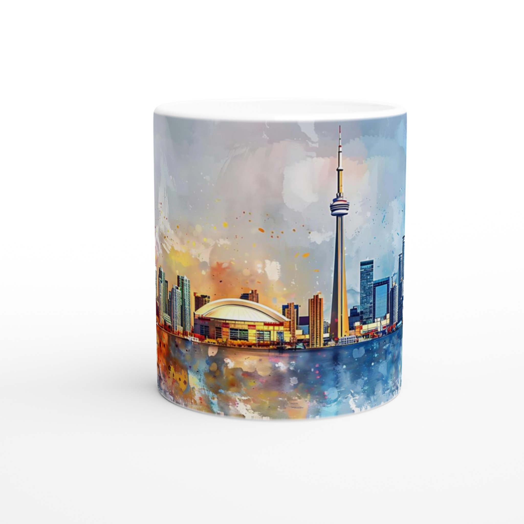 Toronto Skyline Watercolor Mugg - Konstnärlig Kaffemugg med Färgstark Stadsutsikt - Välj din färg 8 f1cdbf1e-6414-4b46-869a-e44e7e73fc28