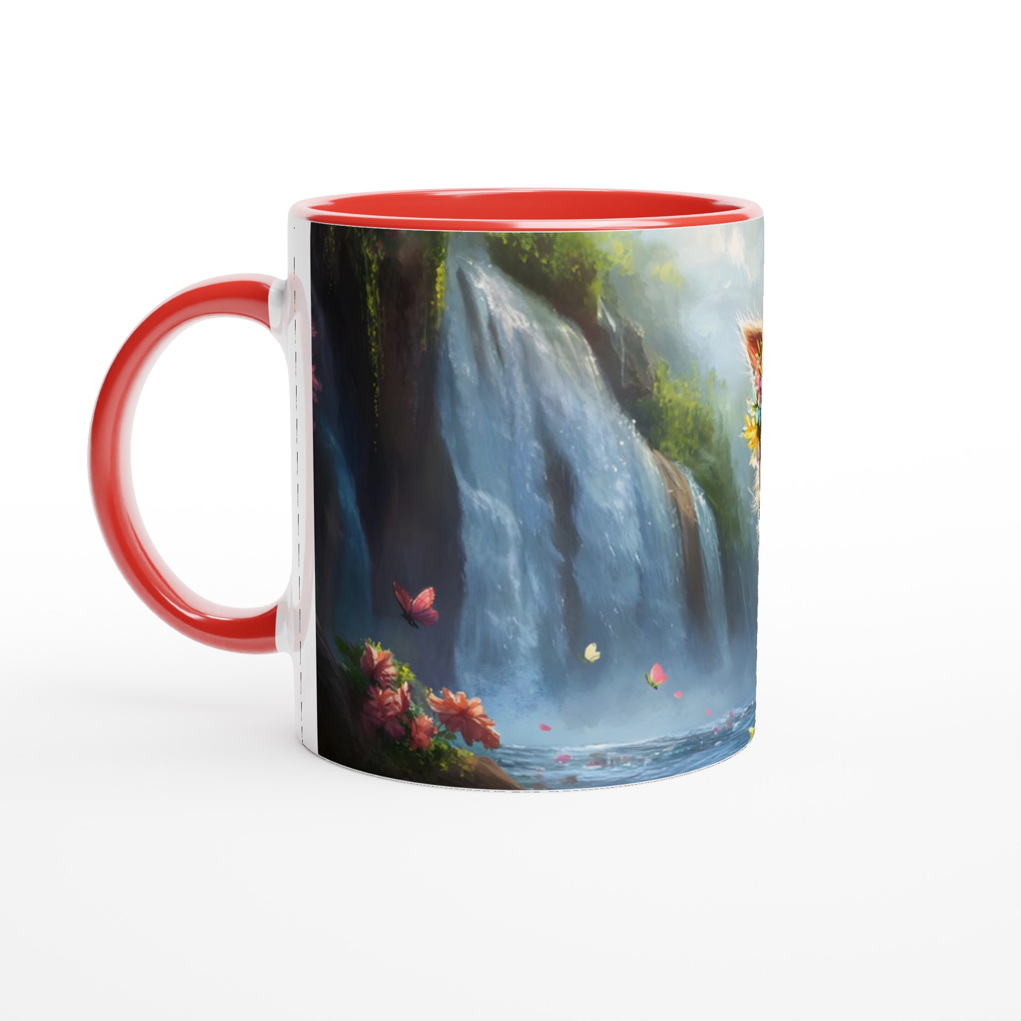 Mugg med Blomsterkrans Katt – En Bedårande Vän för Kaffet. Välj bland 7 Förtrollande Keramiska Färger! 2 f2008c27-8707-47de-a6ae-581f07b903e2
