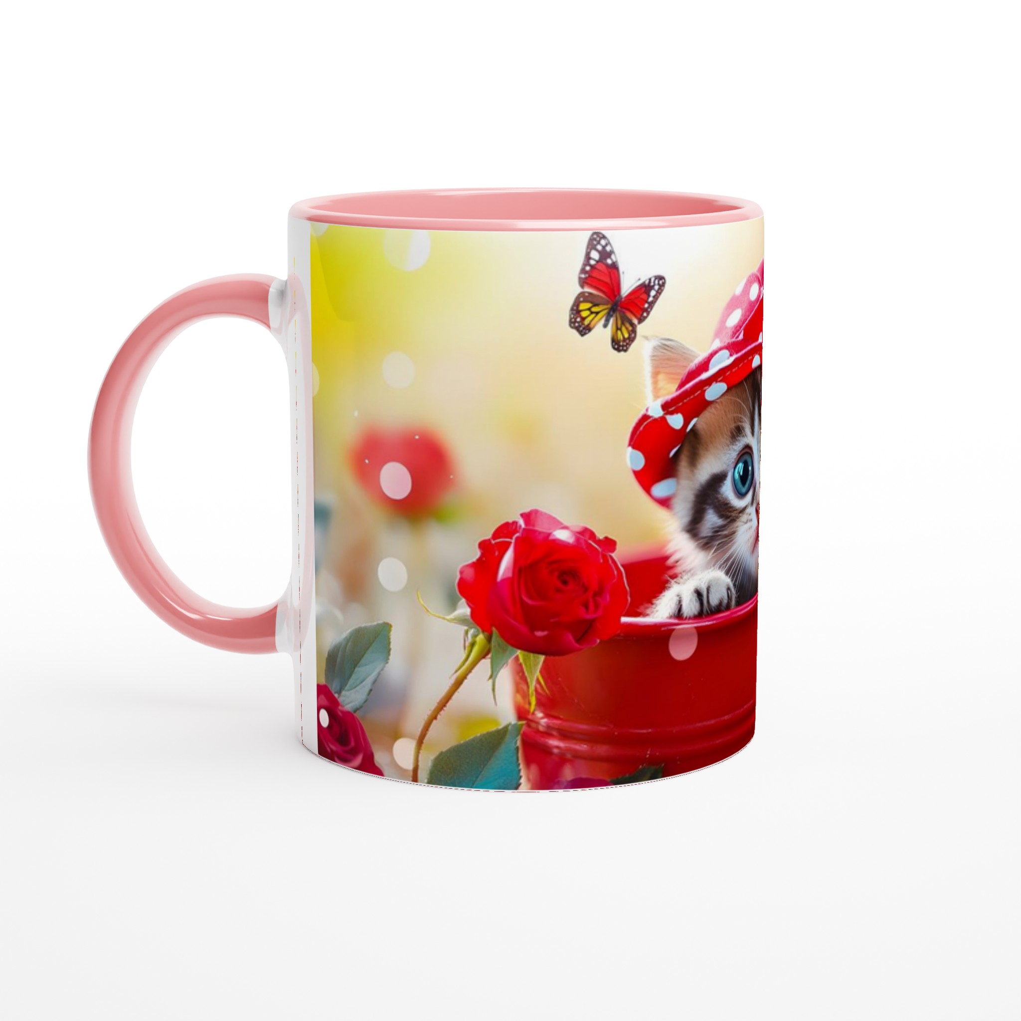 Söt kattunge i hatt 11oz Keramisk Mugg – Personlig design i 7 livfulla färger för kattälskaren 6 f26831f0-06bc-4d7e-93ce-944d0ff1f57a