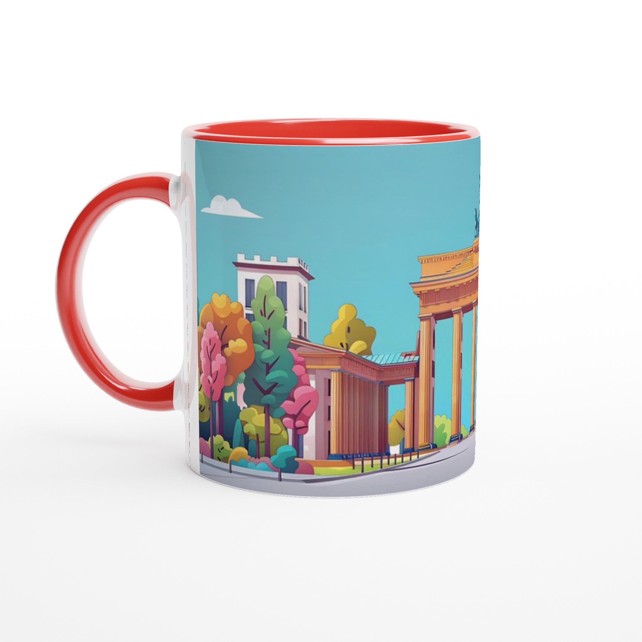 Brandenburger Tor Konstnärlig Mugg – Färgstark Berlin Illustration | 11oz Keramisk Mugg i Valfri Färg 2 f29fa208-b01c-4123-b8d9-0f49622b0f10
