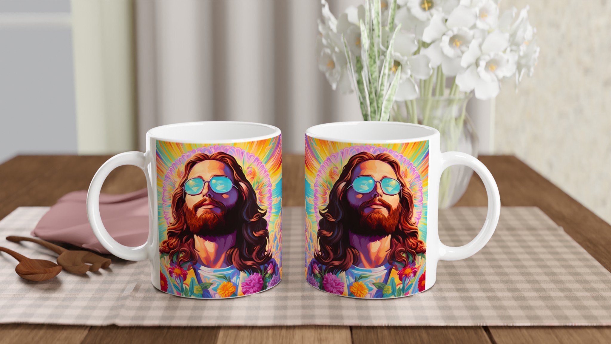 Psykedelisk Jesus Mugg: Levande Hippie Konst & Retro Vibe – 11oz Keramisk Kaffekopp 11 f2ae15ca-7316-45ac-9700-45709875ad34