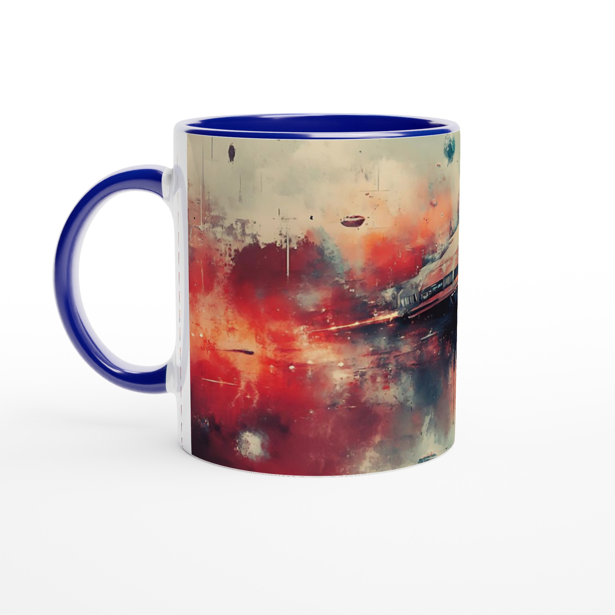Kosmisk Färd 11oz Keramikmugg - Futuristik Rymdkonst i Välj Färg 2 f3591294-6da1-4029-945d-830e8fb23f19