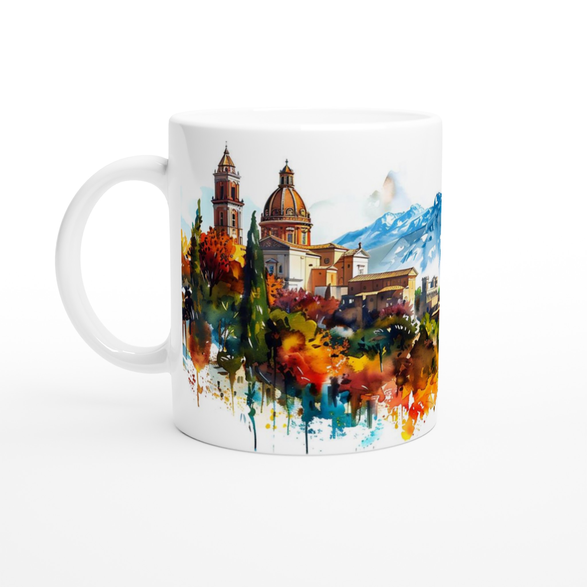 Akvarell Stadsmotiv Mugg - Färgstark Kaffekopp med Vulkanutikt, Välj din Favoritfärg! 1 f3676850-0efc-47ae-b0b5-3bb489a94141