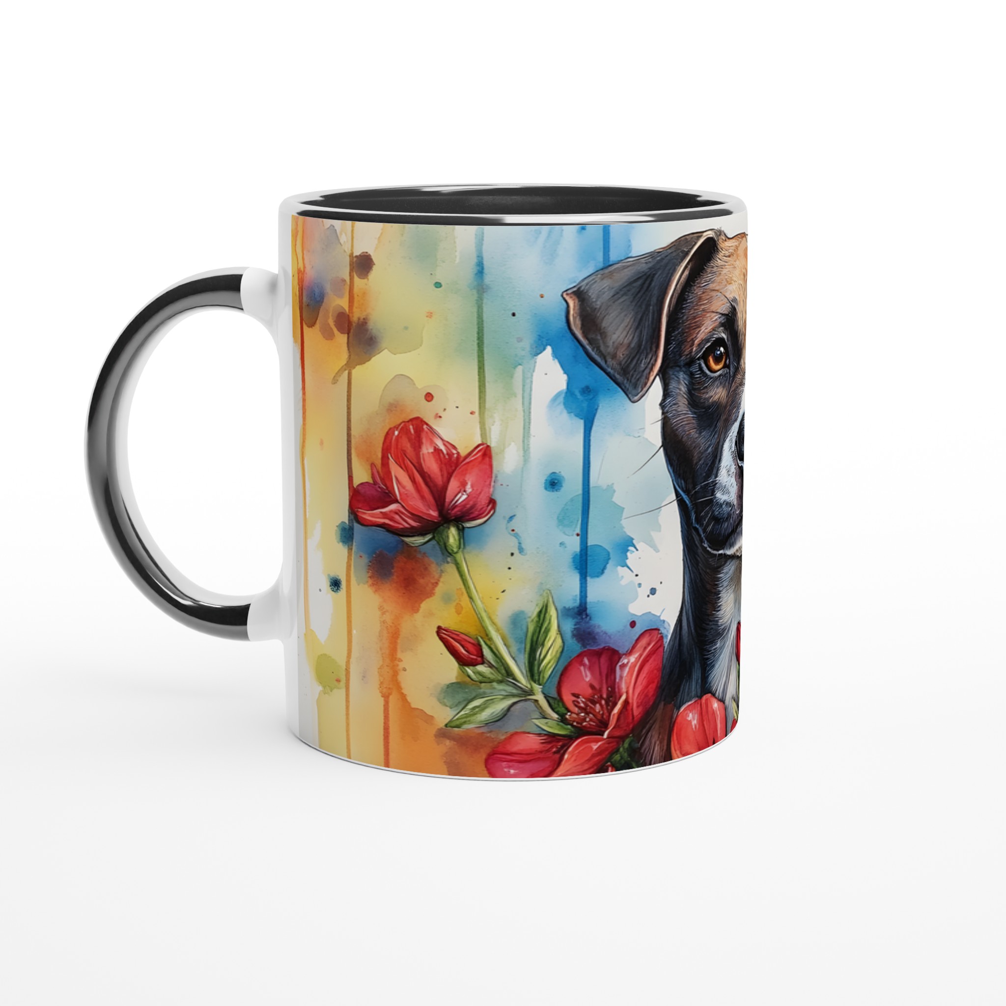 Vårälskande Hund Mugg – Konstnärlig Akvarelldesign för Kaffe & Te i Flera Färger 4 f3b719b9-4746-41b0-bc93-9b0f44376592