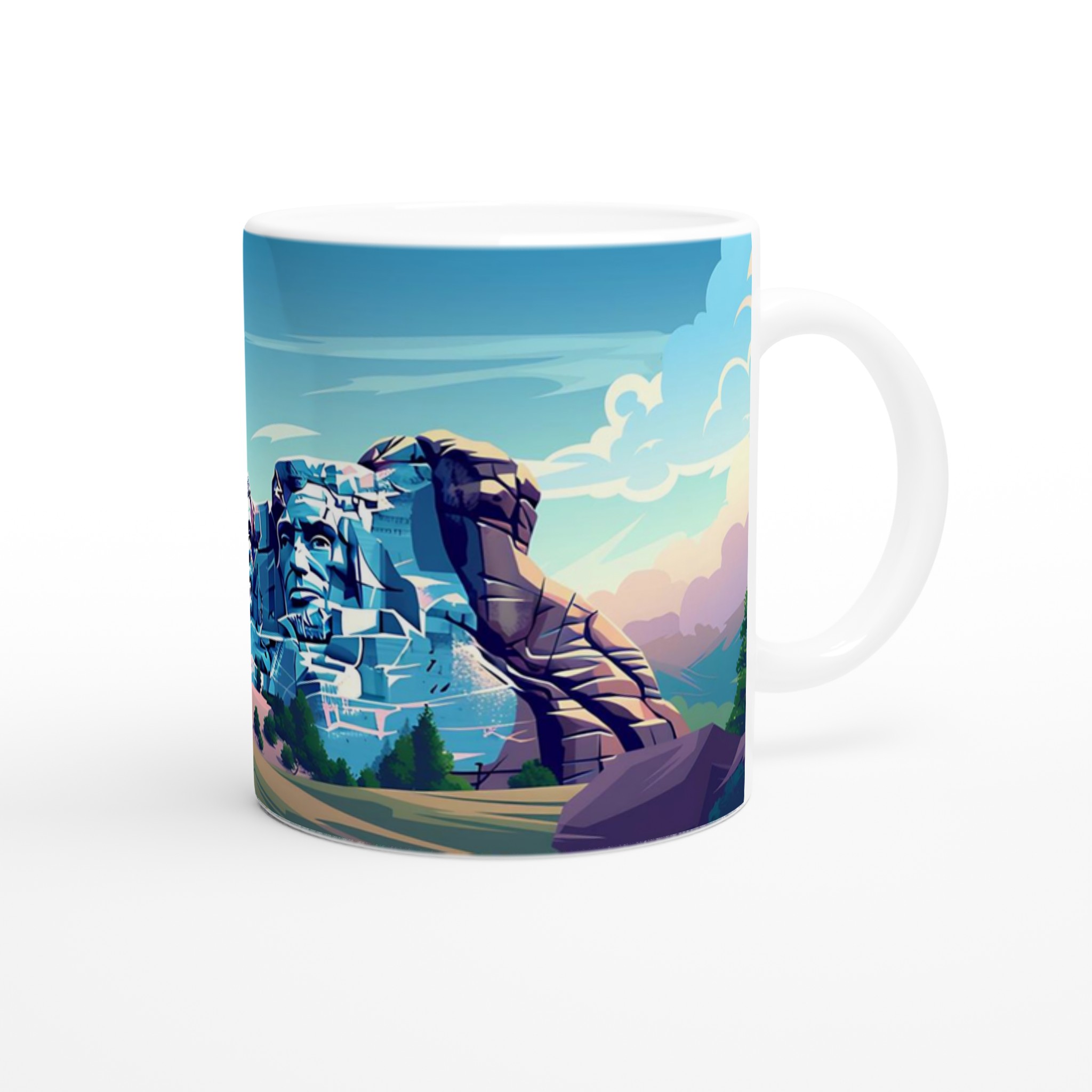 Mount Rushmore Pop Art Mugg – Historisk Ikon i Vibrant Blå Nyanser 9 f3dad7ca-58b9-41b1-bc89-89550cae12ea
