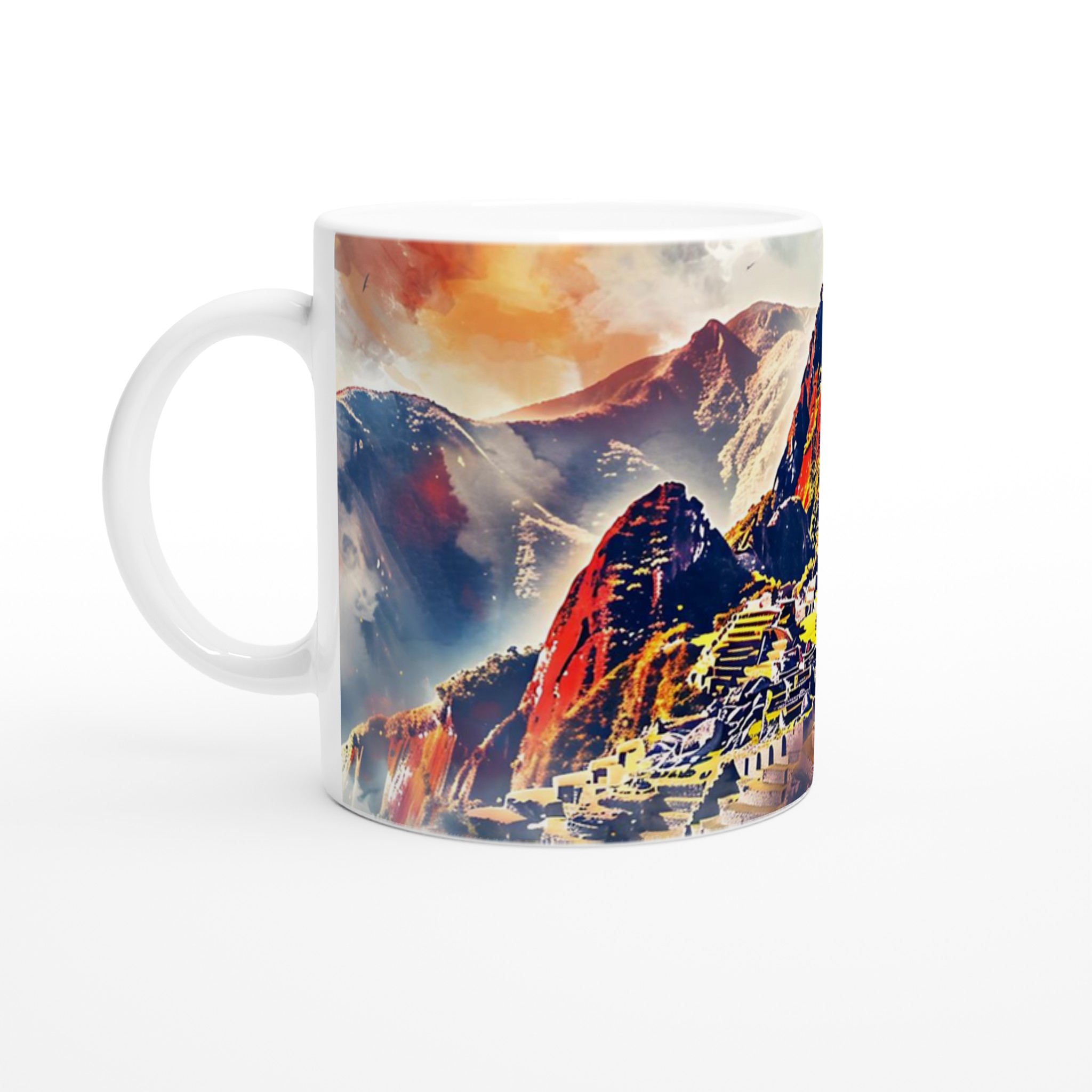 Machu Picchu Akvarell Mugg - Vibrerande Landskap för din Kaffestund i Valfri Färg 1 f43470e3-a5a2-4e6c-926b-a09d073b7b49