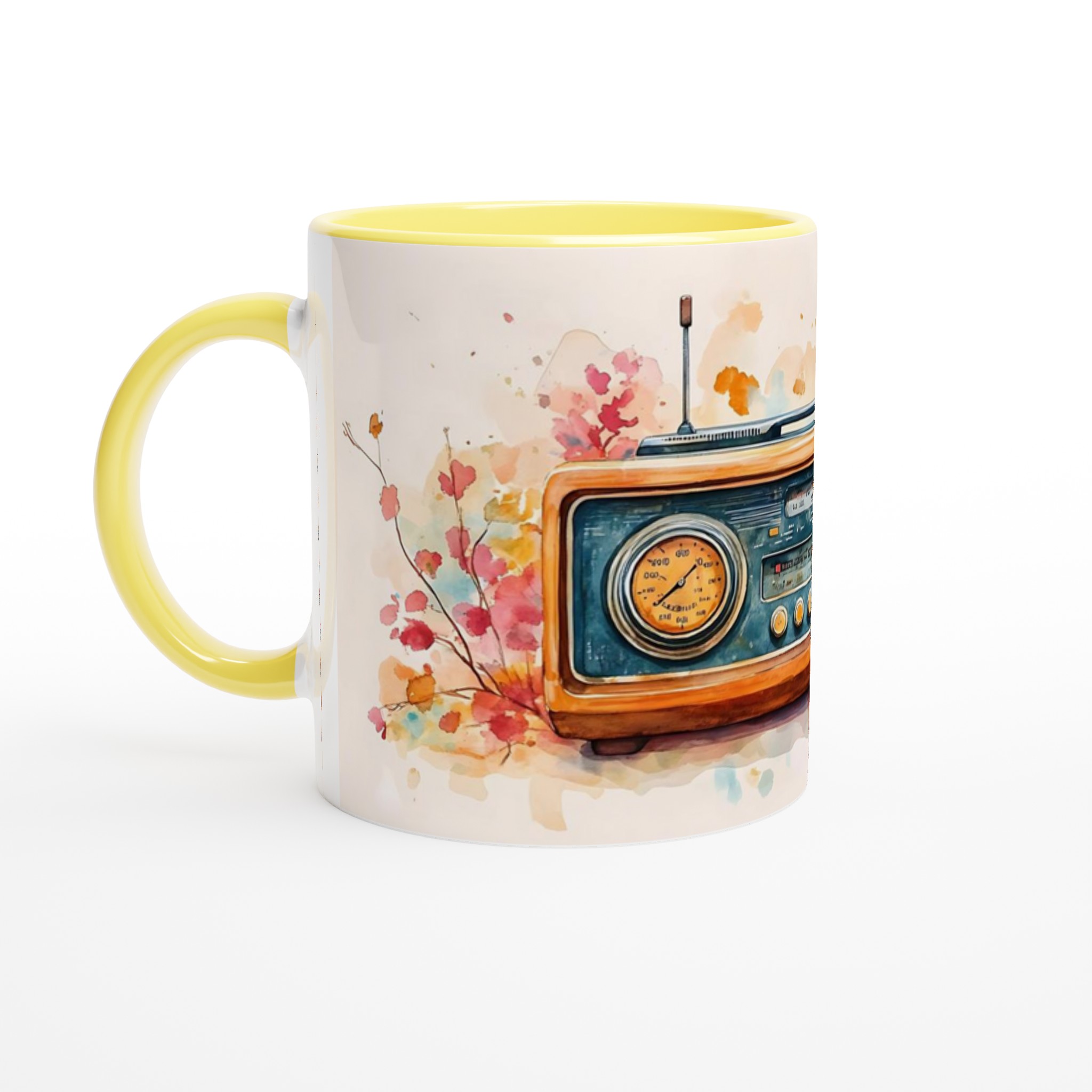 Nostalgi i Akvarell – Vintage Radiomugg med Varm Höstglöd – 11oz Keramisk Mugg i Valfri Färg 3 f43dee23-5a1f-465e-a6a3-0b9e10ce1d6d