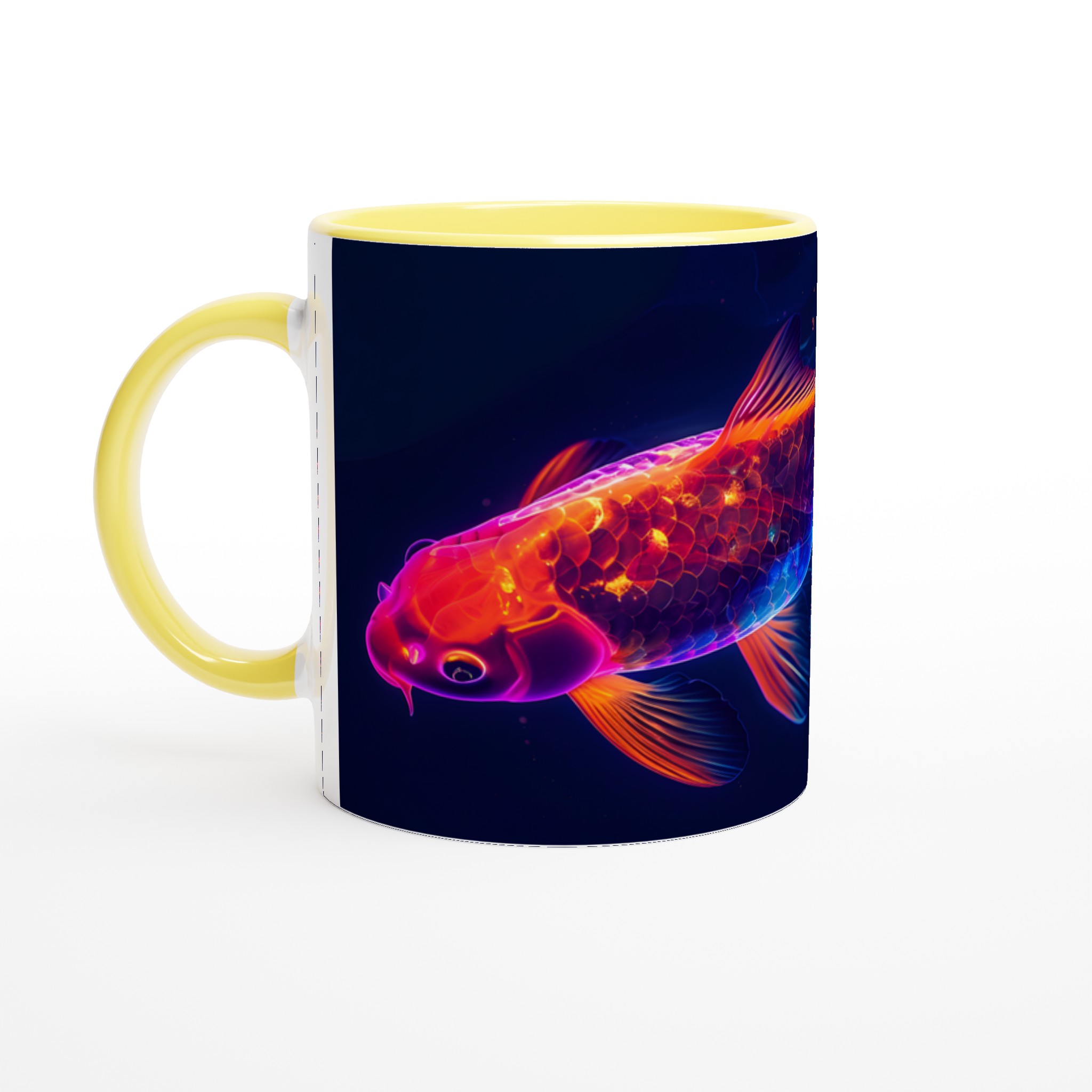 Neon Koi Fiska 11oz Keramisk Mugg - Lysande Design i Väljbara Färger 5 f451b1f6-1f22-43b5-83c7-4c0275825c86