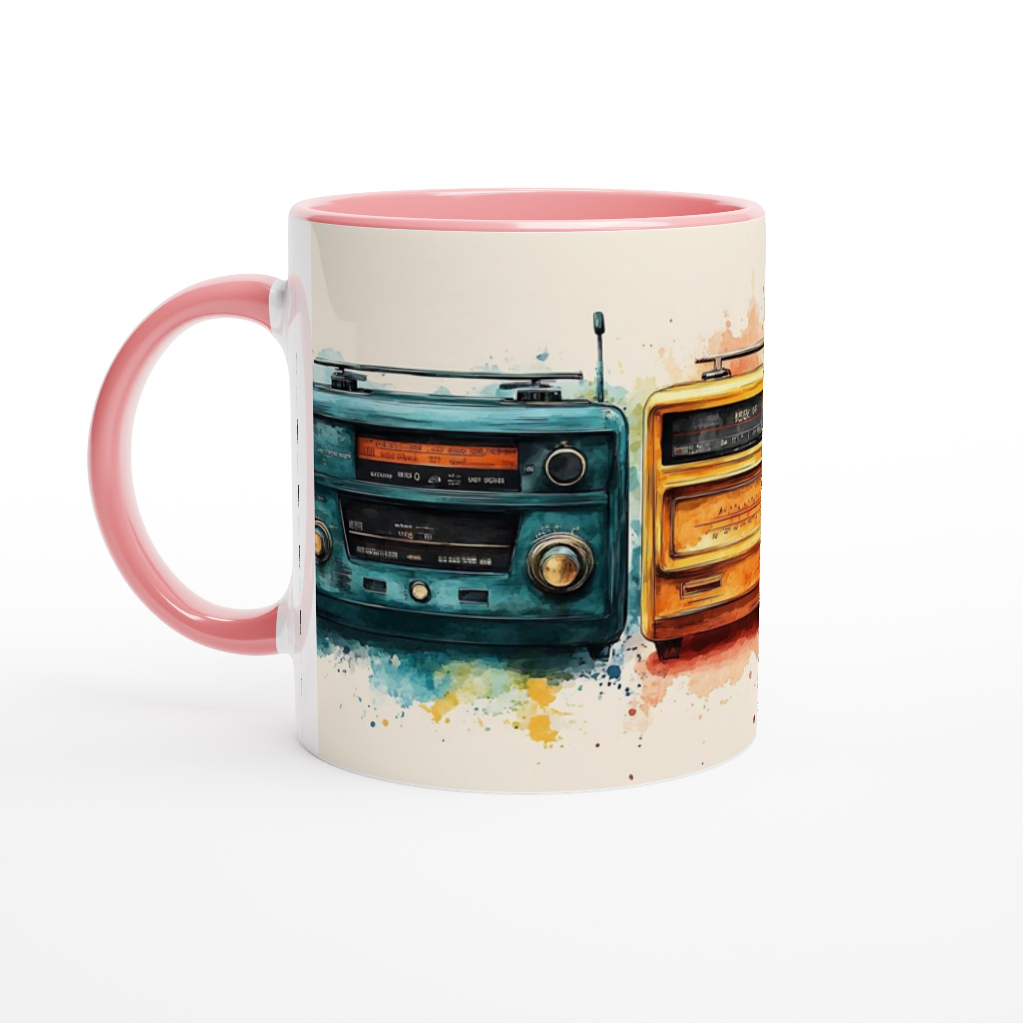 Retro Radios Akvarellmugg – 11oz Keramisk Mugg i Valfri Färg för Musikälskaren 4 f48868b2-9fe1-472b-9b79-9361a7932b42