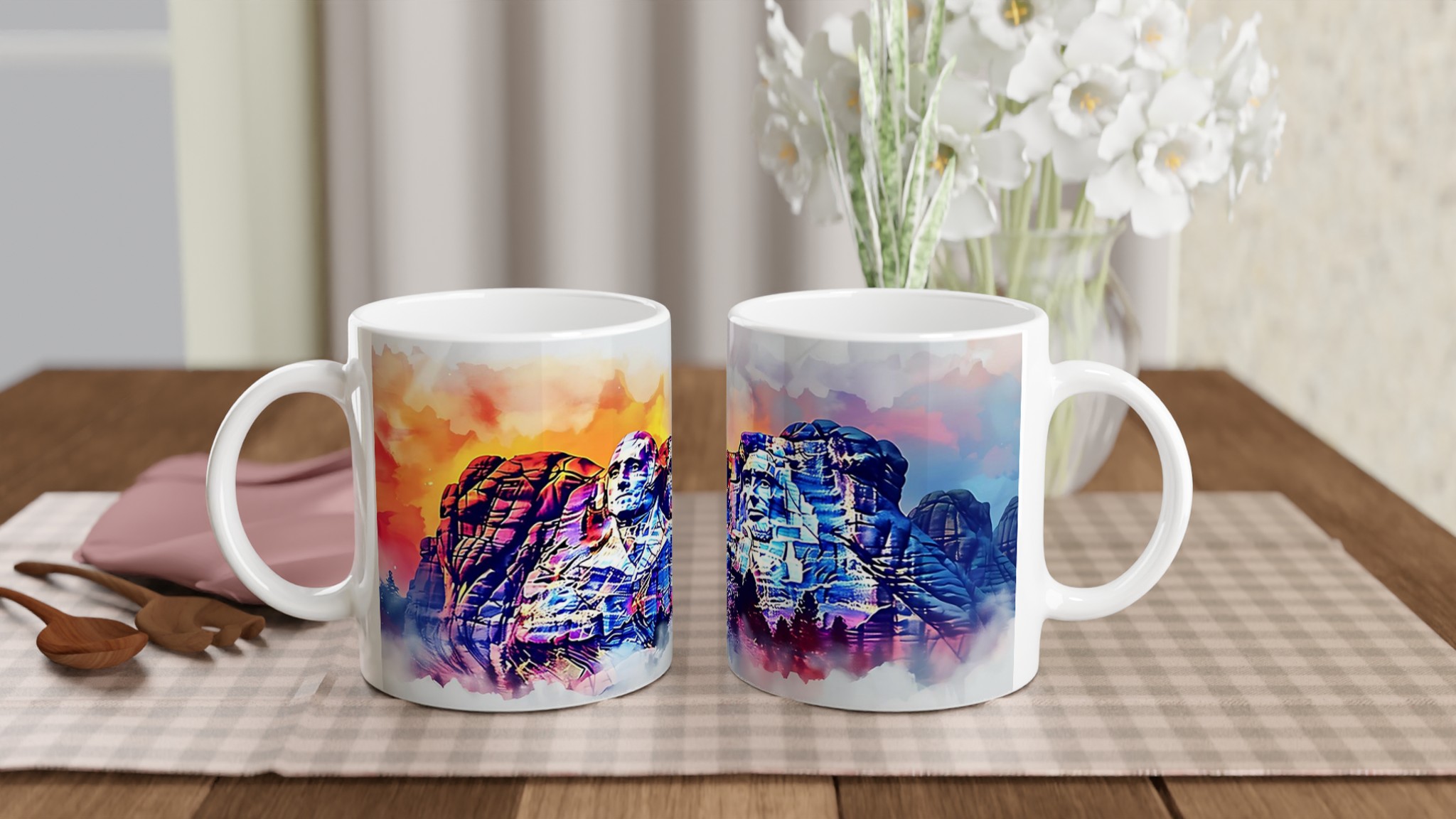 Mount Rushmore Pop Art Mugg – Livfull Design, Välj Din Favoritfärg! 10 f4d1a15a-a626-43d9-8e88-fe927971a25d