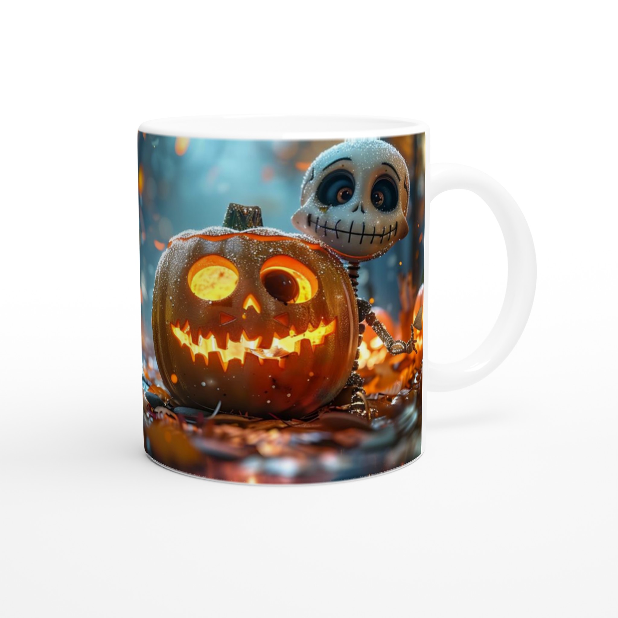 Kusligt Söt Halloween Mugg – Jack-o'-lantern & Skelett Kompis, Välj din Färg! 9 f510fdb5-3b4a-443e-9173-74525501381e