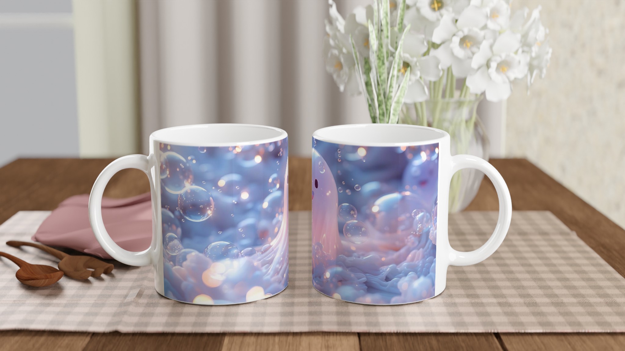 Söt Spöke Bubbel Mugg – Vit 11oz Keramikmugg i din val av 7 Livfulla Färger 10 f54ddddc-11ff-4b7f-8ba0-cd38bf3c7b9d
