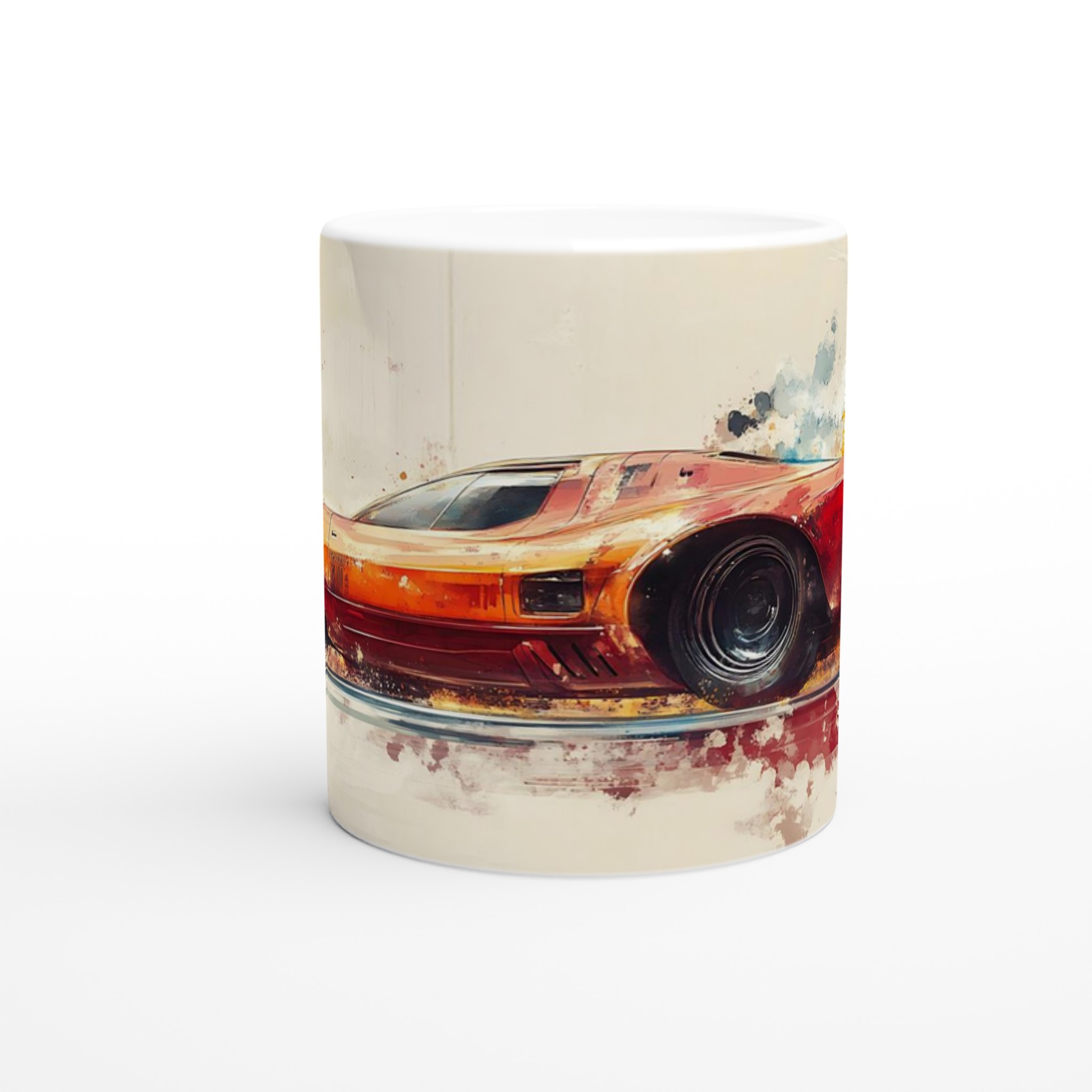 Abstrakt Sportbil Keramikmugg - 11 oz Dynamisk Akvarell Design i Valfri Färg 8 f58053ab-d693-4dbe-9111-044455b72e29