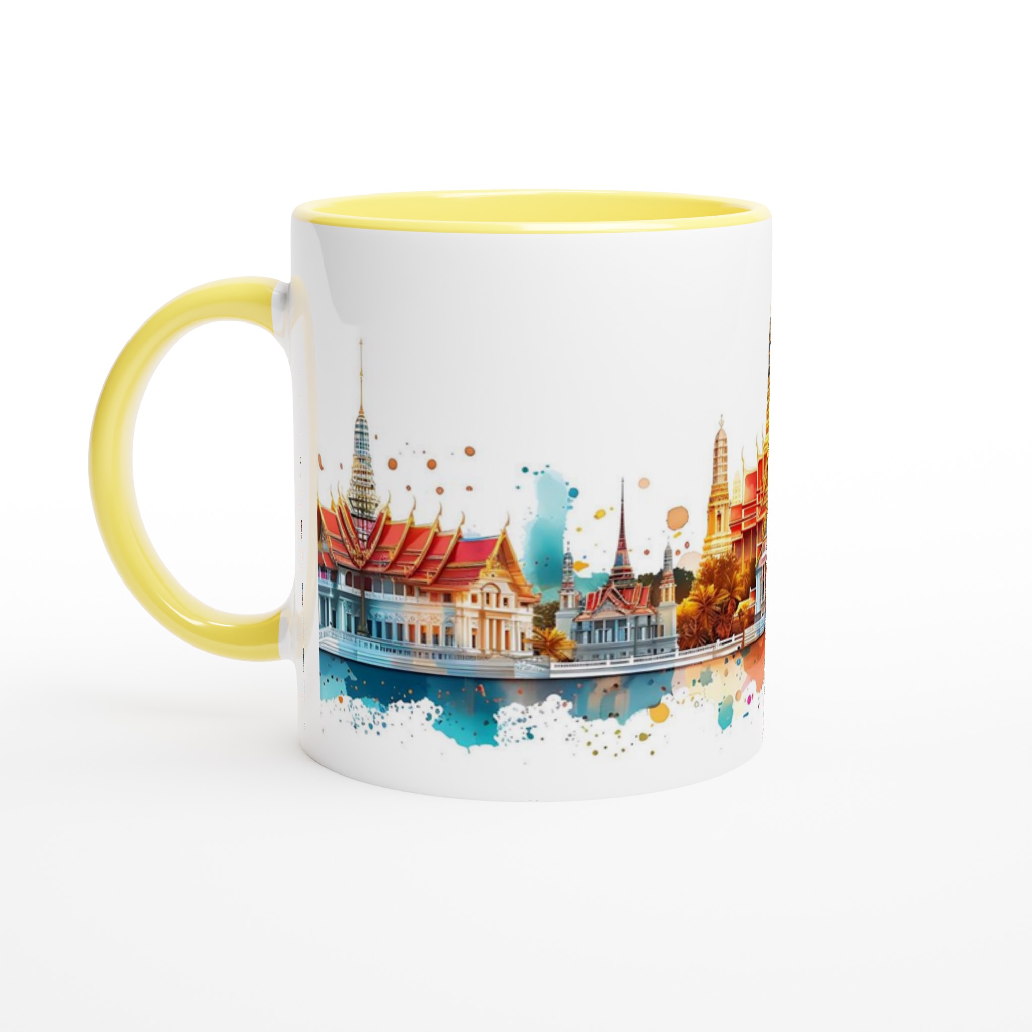 Bangkok Skyline Akvarell Mugg - 11oz Keramikmugg i Valfri Färg, Diskmaskinsäker & Livfull Design 5 f5a0d8a4-8081-48d1-a1ab-fc75f2362110
