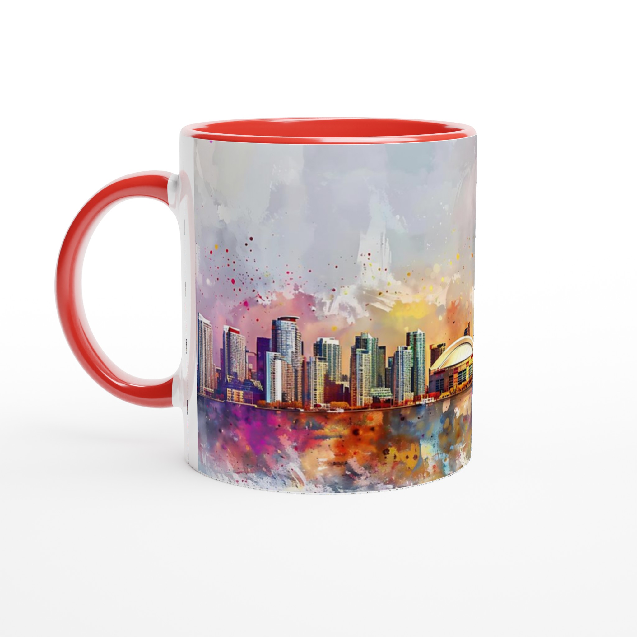 Toronto Skyline Watercolor Mugg - Konstnärlig Kaffemugg med Färgstark Stadsutsikt - Välj din färg 2 f5b3b921-4f29-4026-a5ef-0f933bf18c39