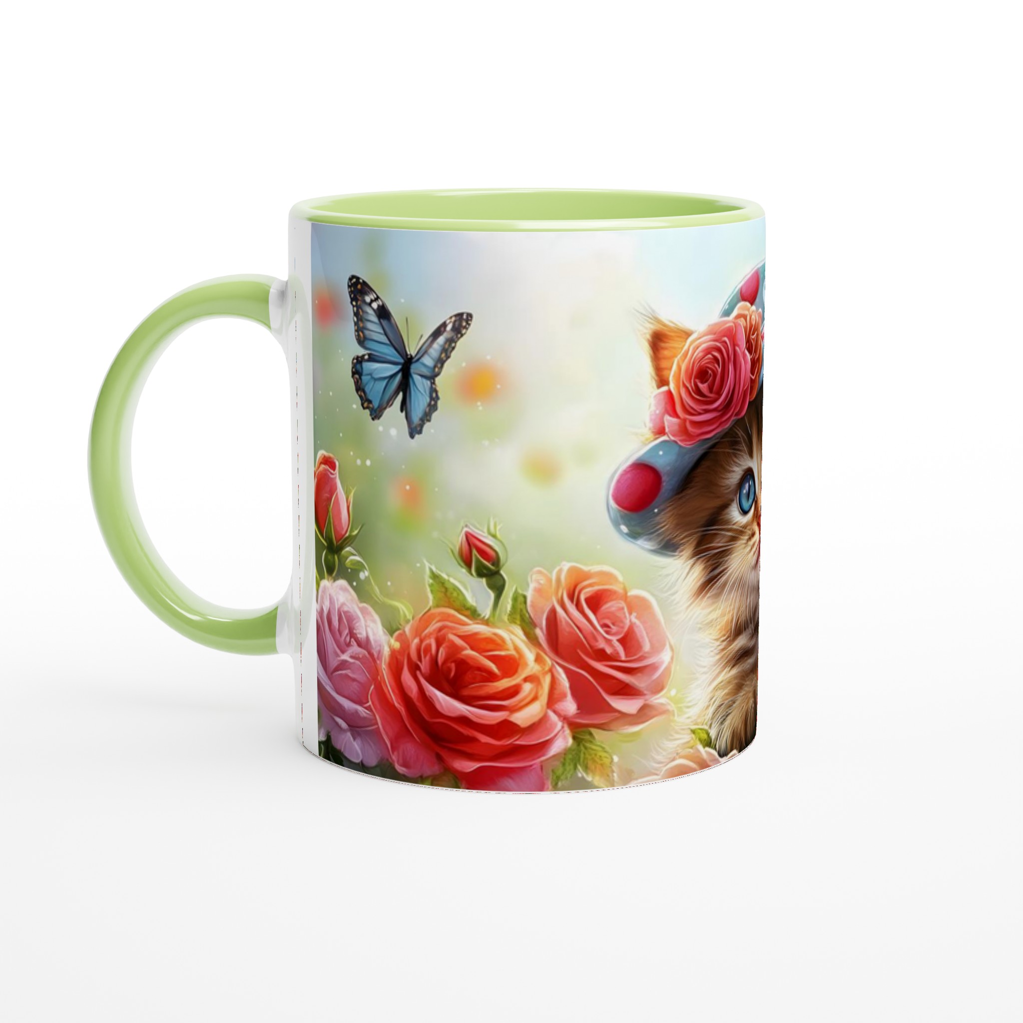 Söt kattunge i trädgård - 11oz Keramisk Mugg för Kaffe, Te och Varm Choklad – Välj din favoritfärg! 3 f5e25326-f6e6-462e-9454-f3f4854b31db