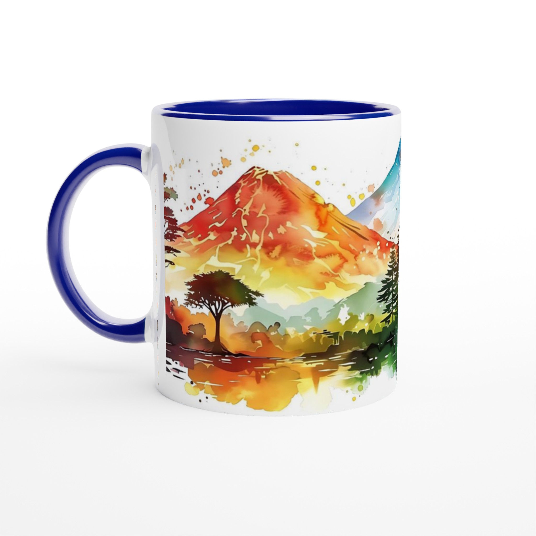 Akvarell Landskap Keramisk Mugg - Levande Berg och Sjödesign, 11 oz 4 f61850f6-636c-4947-af48-ec9f80f2d041