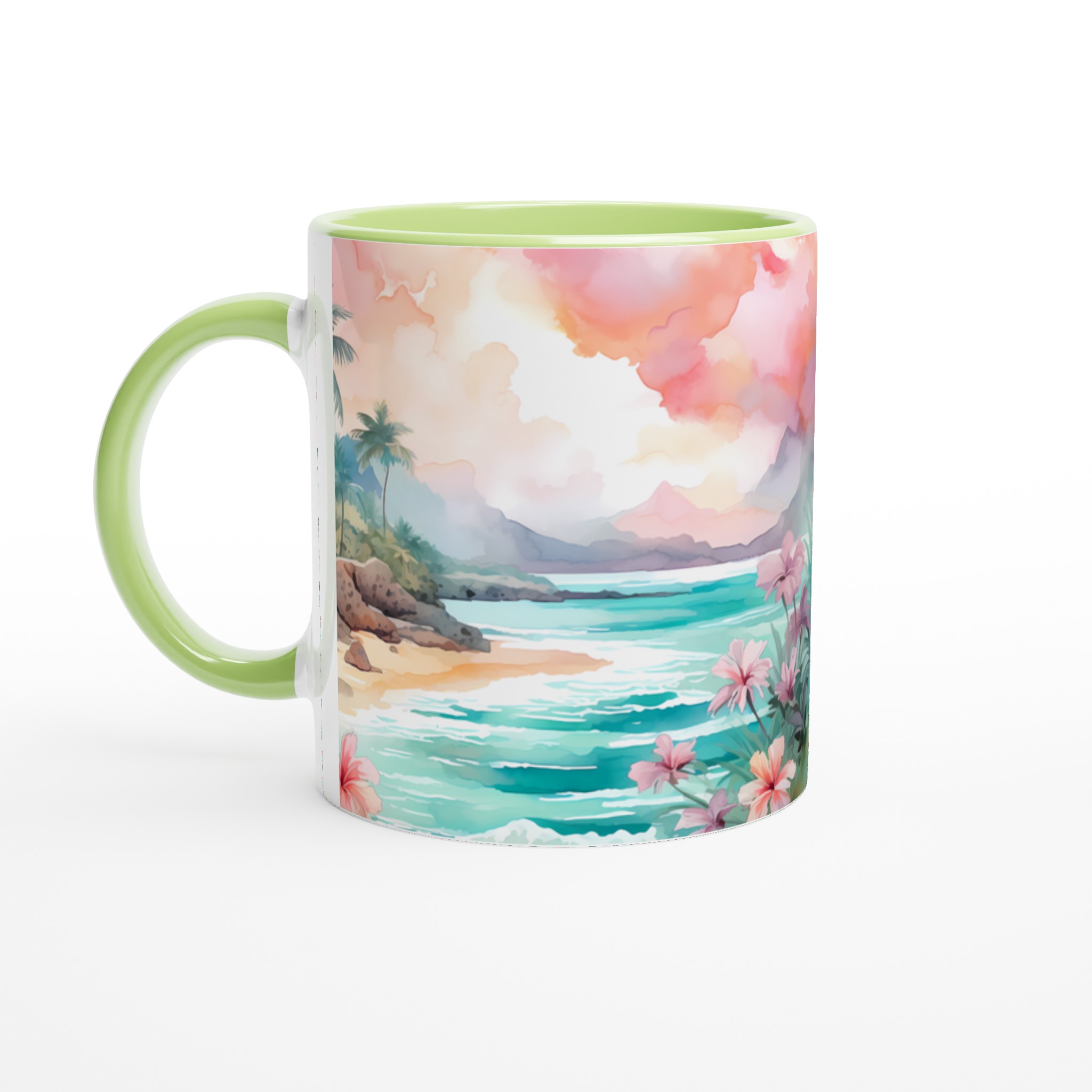 Mugg med Tropisk Akvarell: Hawaii Strandsolnedgång i Vattenfärg – Välj din Färg 3 f61937c2-90a6-45cd-b0fd-c799e5d7736f