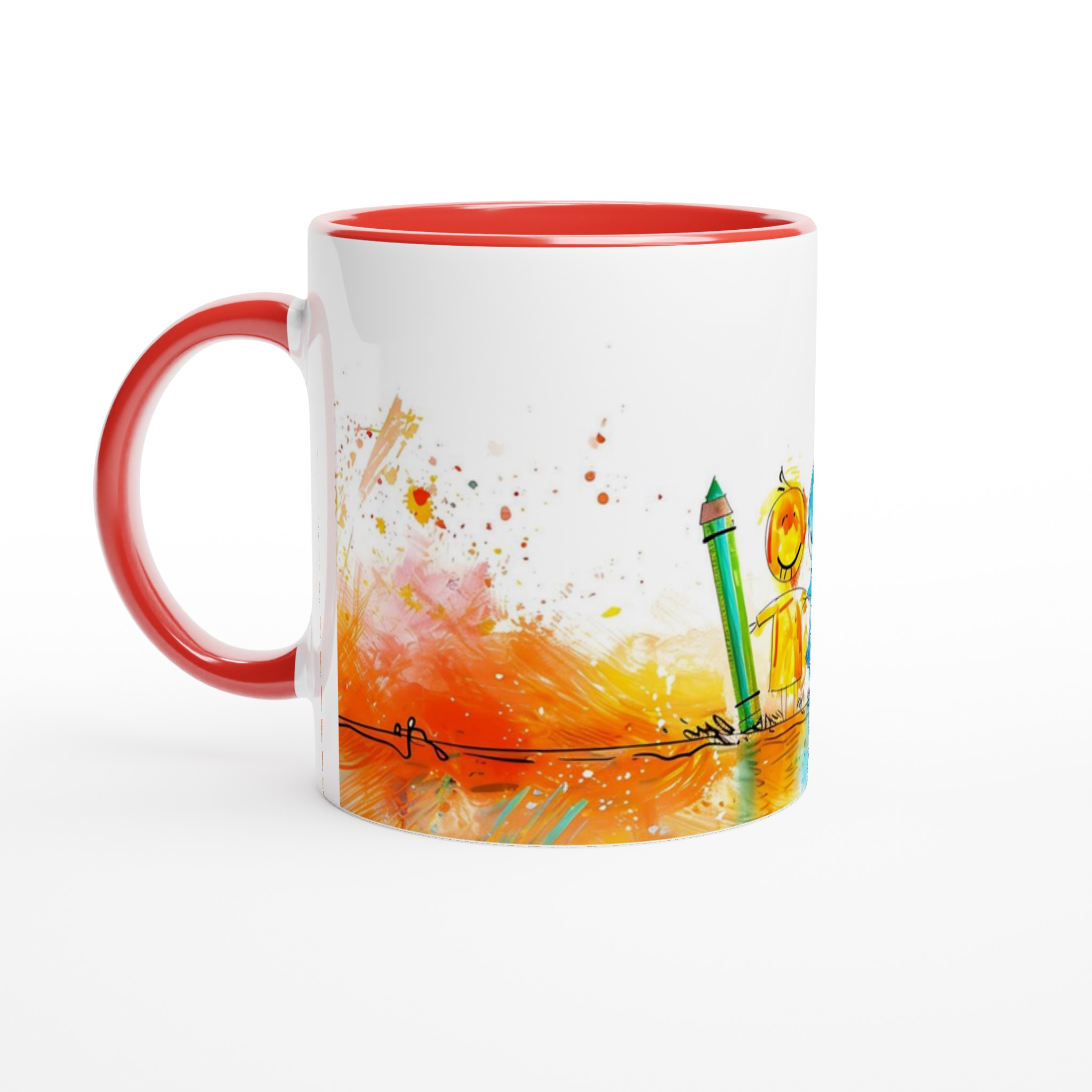 Kreativ Glädje: 11oz Keramisk Mugg med Lekfull Konst & Färgstarka Splashar – Välj Din Favoritfärg! 2 f6a7b537-7b74-4089-821d-639c798e4809