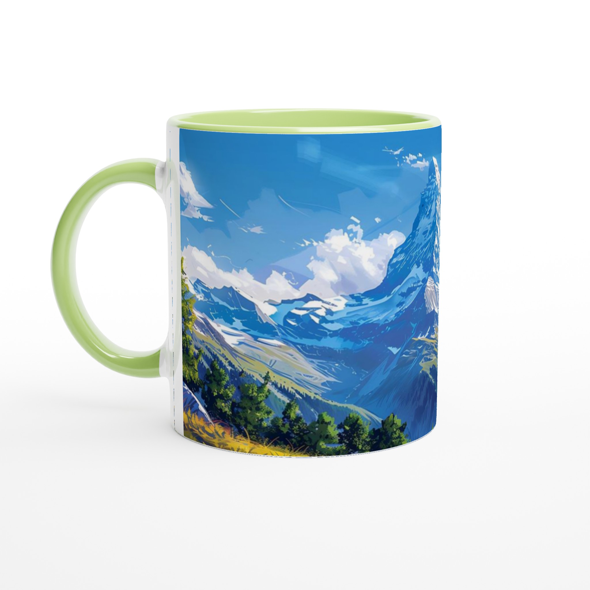 Majestic Mountain Peaks 11oz Keramisk Mugg – Konstnärligt Tryck för Naturälskare 3 f71ce471-2e07-40a1-b9e8-37bd675bde93