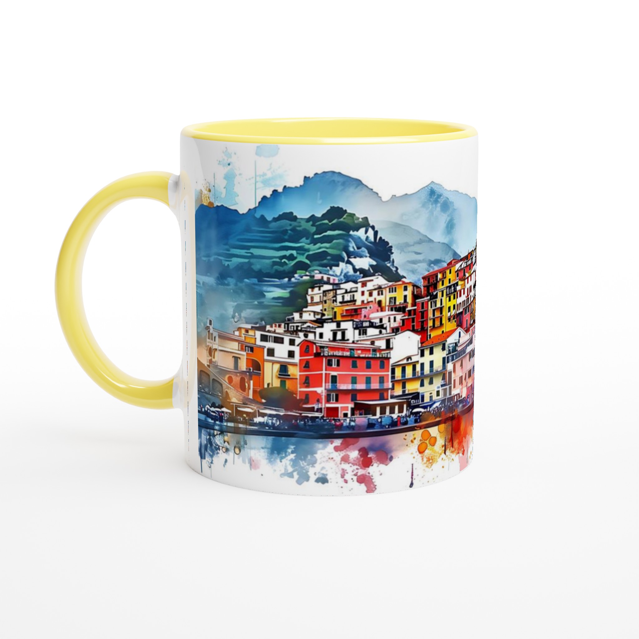Italiensk Kuststad Akvarell Mugg – Färgstark Keramikmugg 11oz 5 f760f1ce-f75a-4e42-8554-526e08a7fa0c