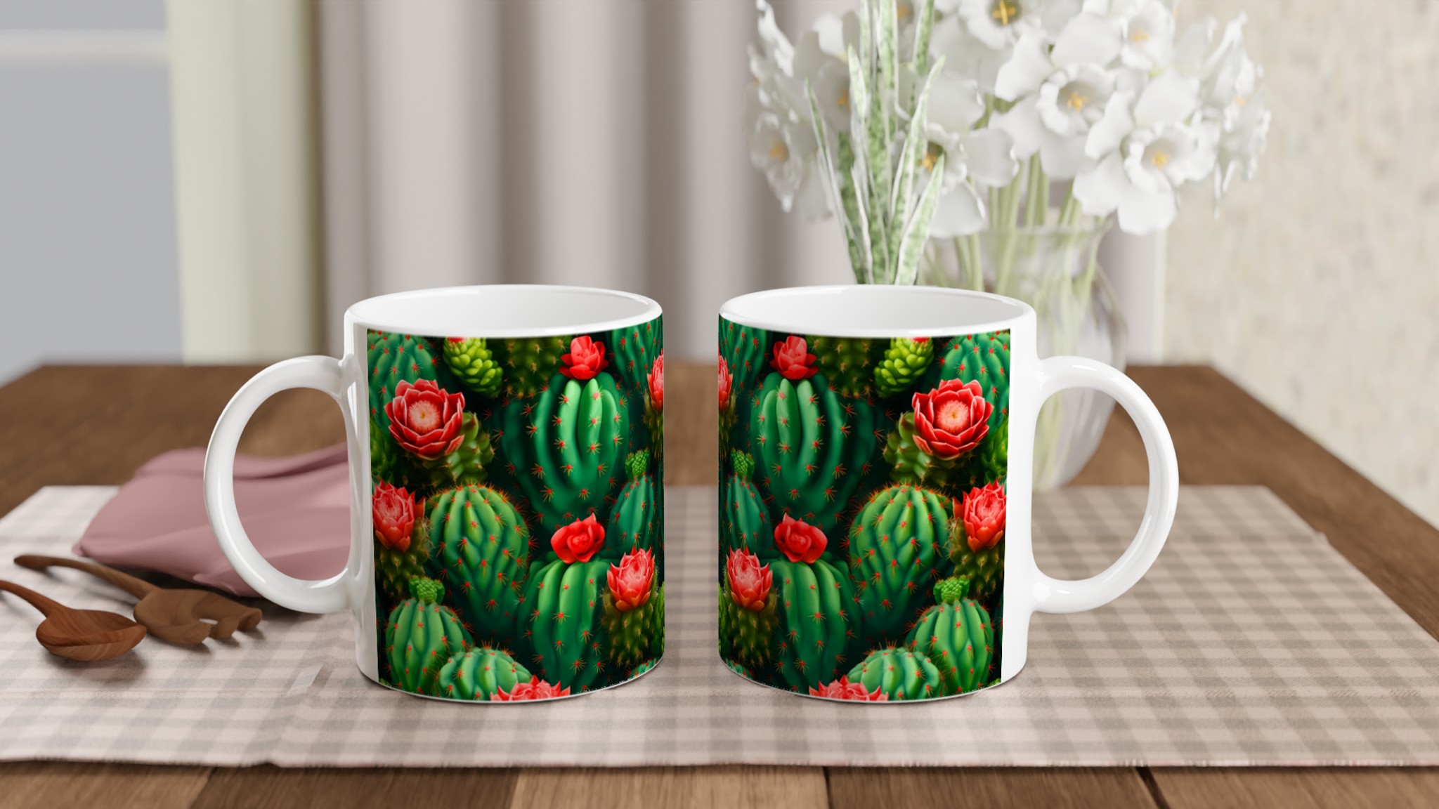 Kaktusblomster Keramikmugg - 11oz, Välj Bland Flera Färger 10 f76e34af-b059-437c-90f8-f69a94c24f5f