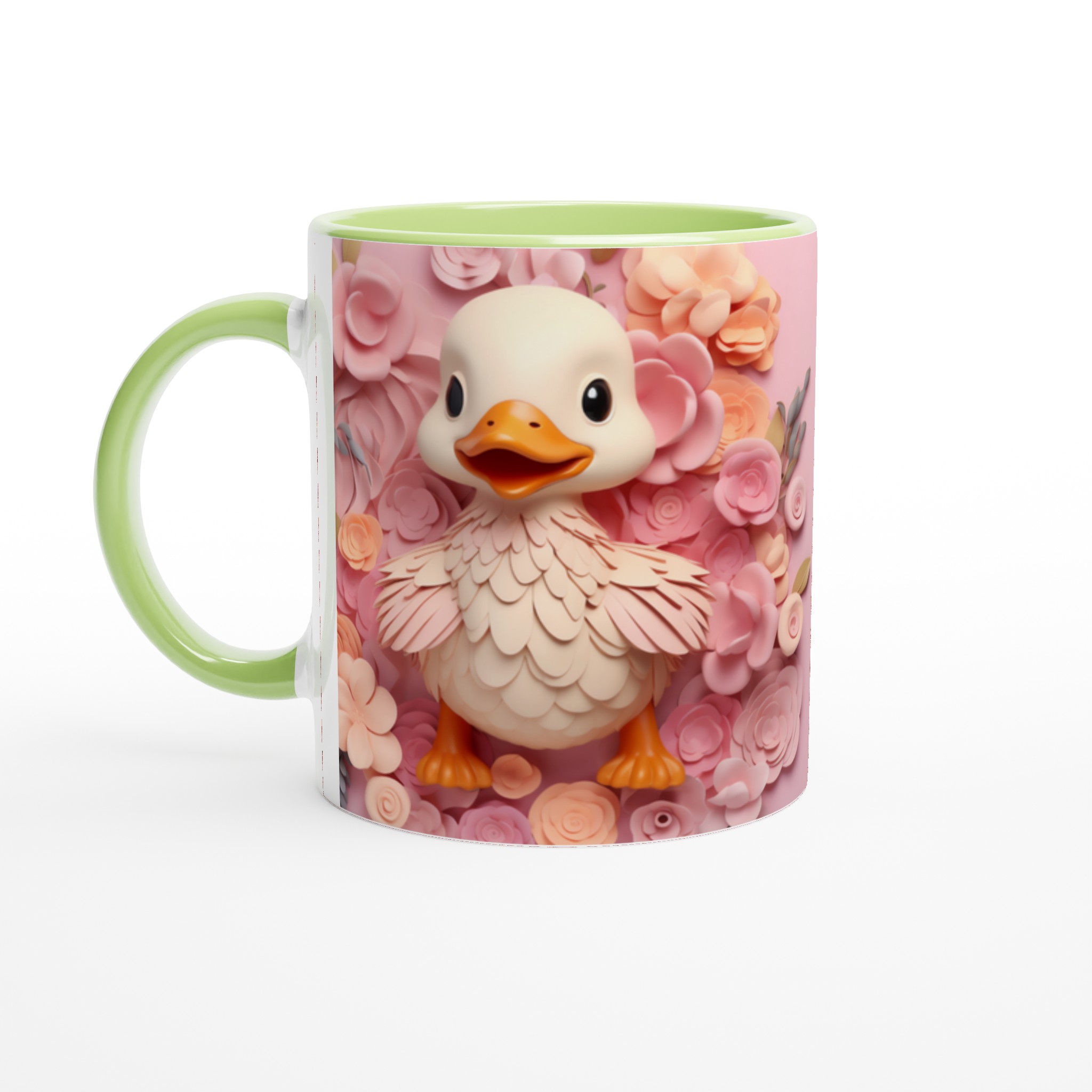 Söt Anka Keramikmugg – Rosa Blomdesign, 11 oz. Välj din färg! 3 f77f68a5-4fc5-4fa3-ad2c-412bd7dec1c9