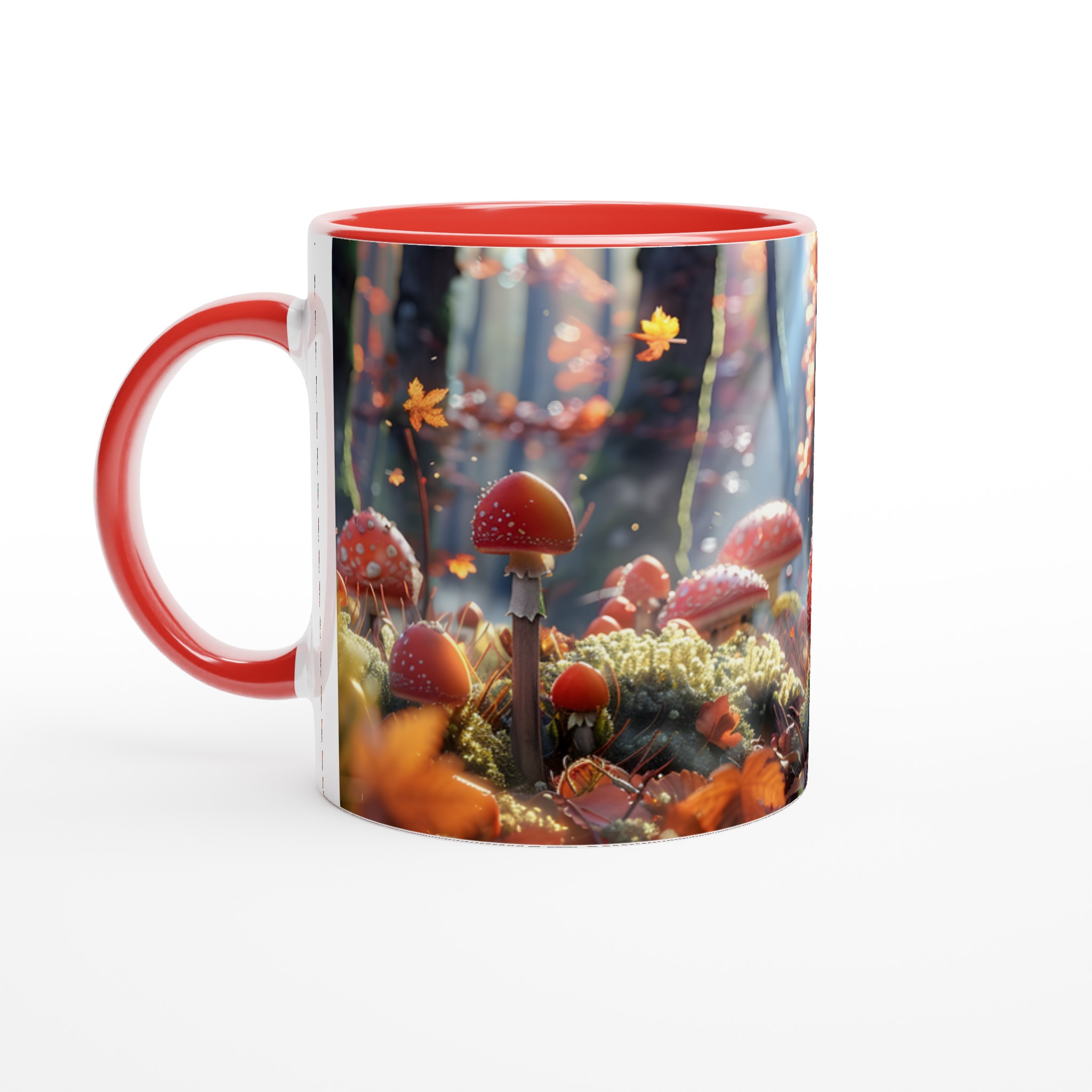 Fairy Tale Forest Kaffemugg - Levande Rött Svampmotiv & Drömsk Höstglöd, Välj bland 7 Färgstarka Keramikfärger 2 f7843706-a2fe-46e0-a8ed-1d0593556621