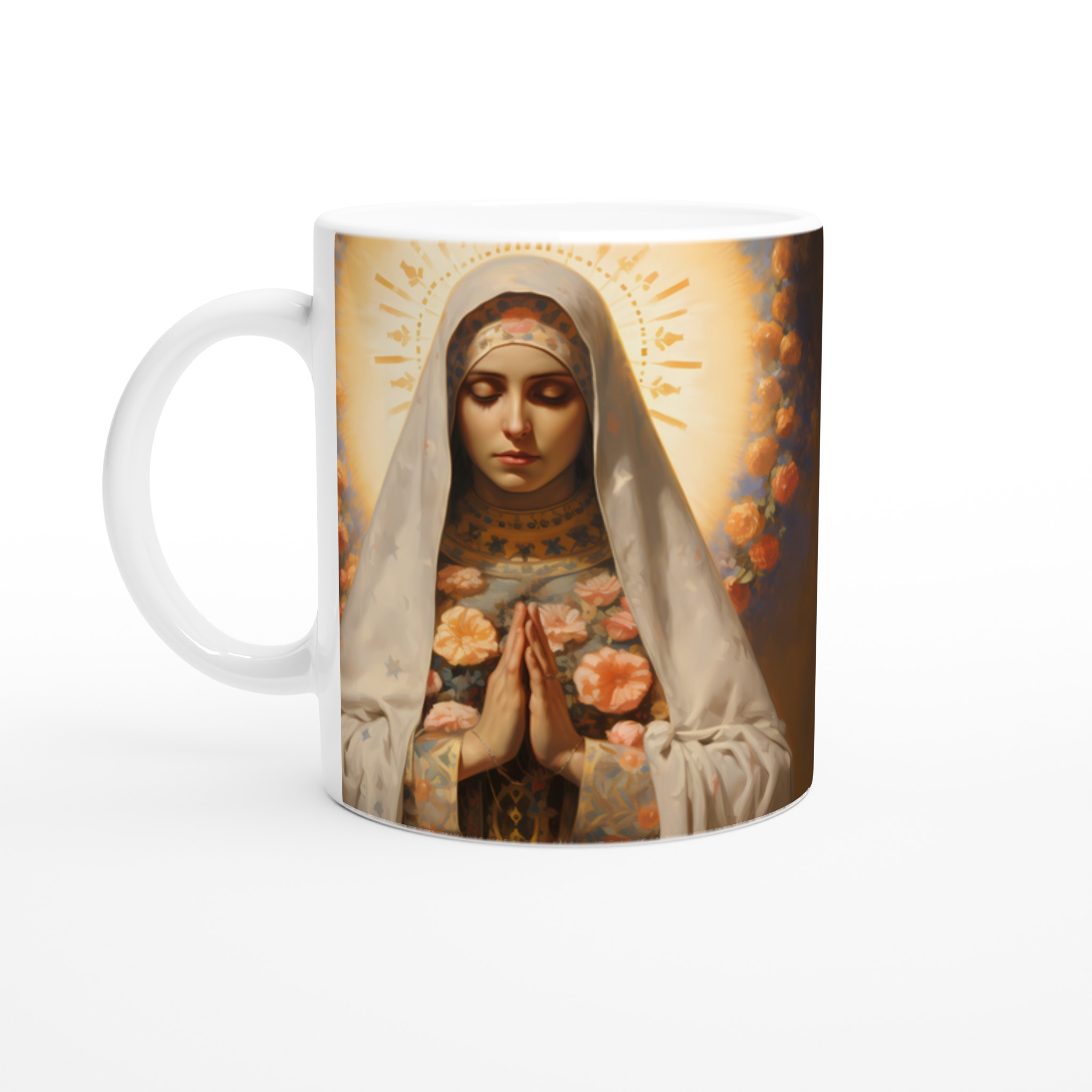Madonna of Flowers 11oz Keramisk Mugg – Konstnärligt Tryck, Välj Din Färg! 1 f7c7e168-5b84-4607-a74f-eaa6af92b8e0