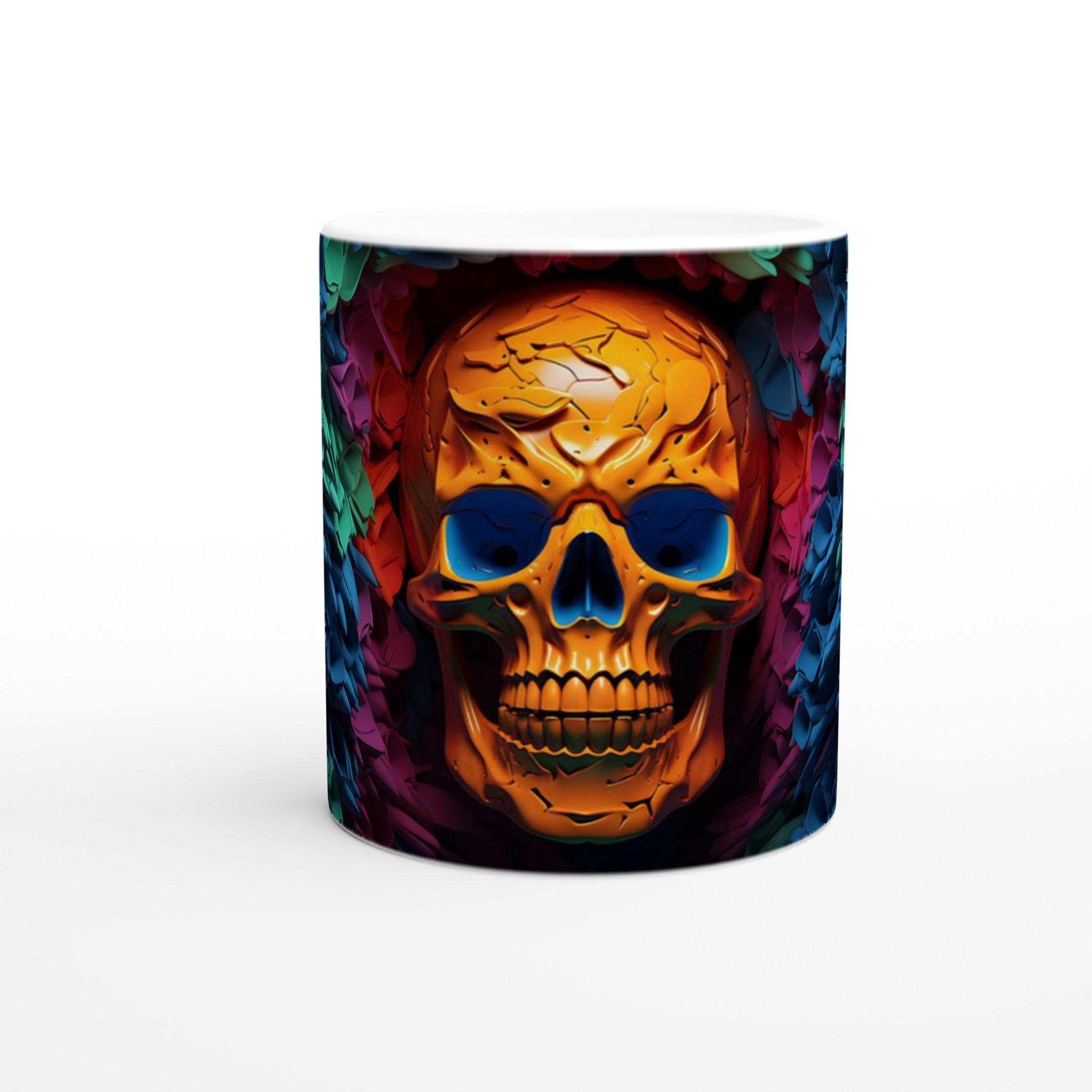 Neon Skull Design 11oz Keramisk Mugg – Välj bland 7 Livfulla Färger för Din Kaffestund 8 f7c858e3-b345-45ae-b4ee-b8471a915131