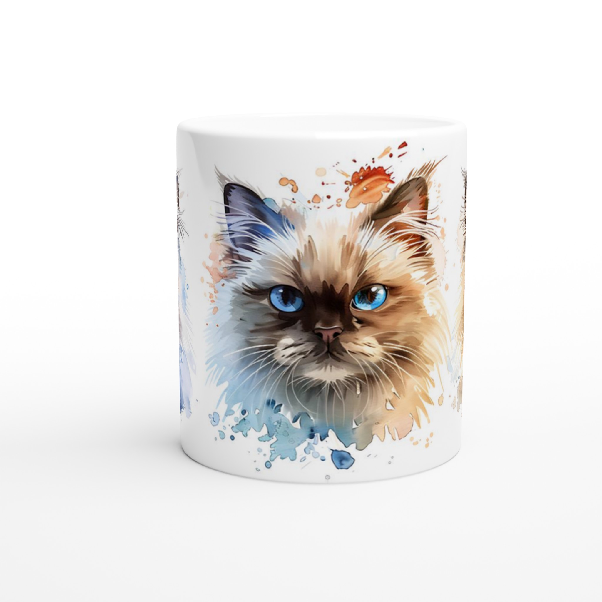 Akvarell Kattmugg - Blåögd Skönhet i Mjuk Design, 11oz Keramik 8 f7d082b8-4e83-434b-bac5-7a106ab87e24