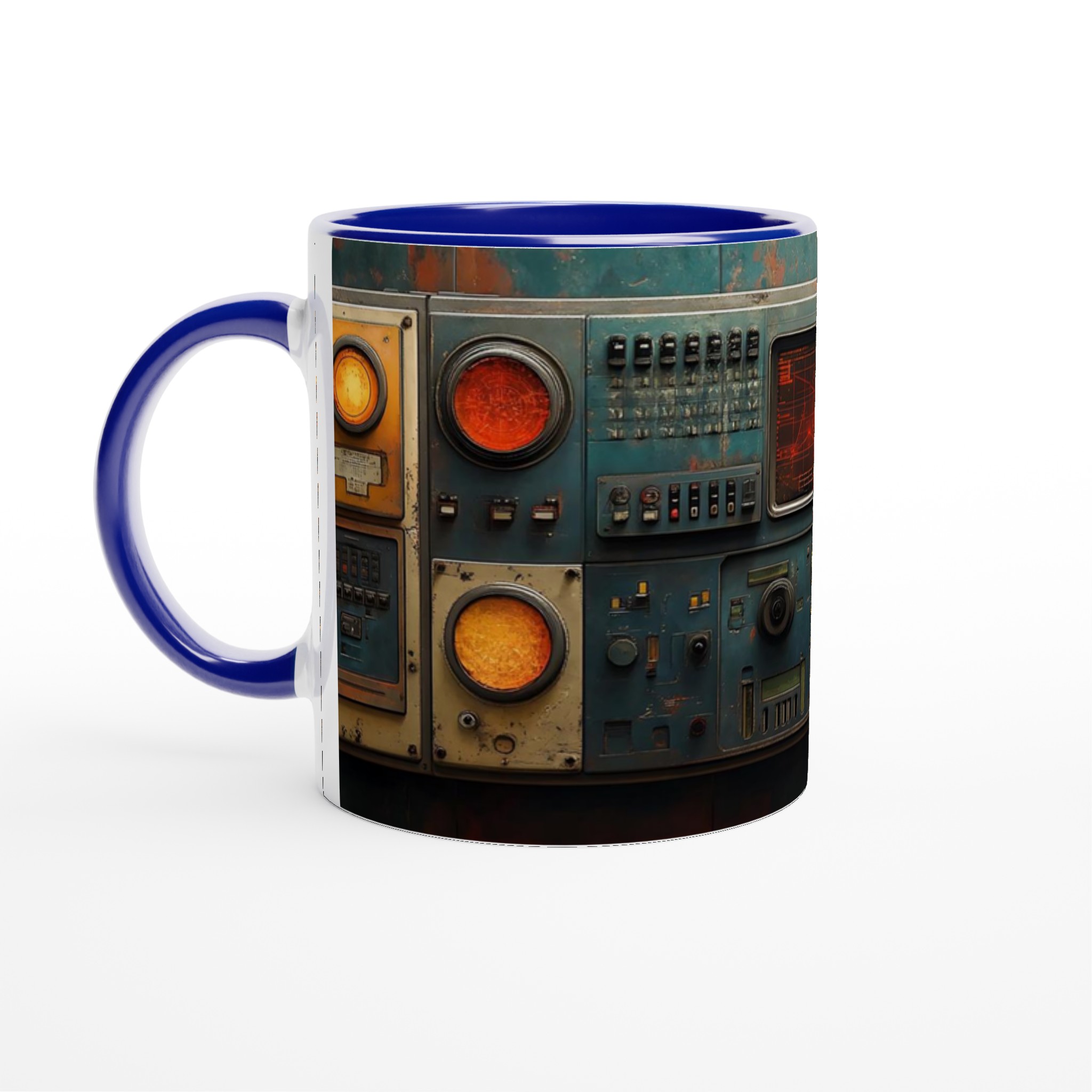 Retro Futurism Kontrollpanel Keramisk Mugg - Vintage Sci-Fi Design i 7 Färger 7 f7e16257-aab5-4012-91ba-f6642e047adf