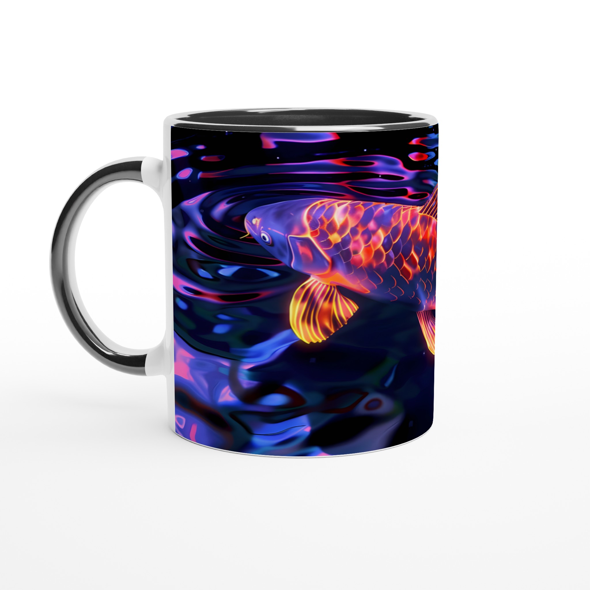 Neon Koi Drömmugg – 11oz Keramisk Kaffemugg med Lysande Fishtryck i Valfri Färg 7 f873ab42-7224-4be1-907c-8ae55f98e419